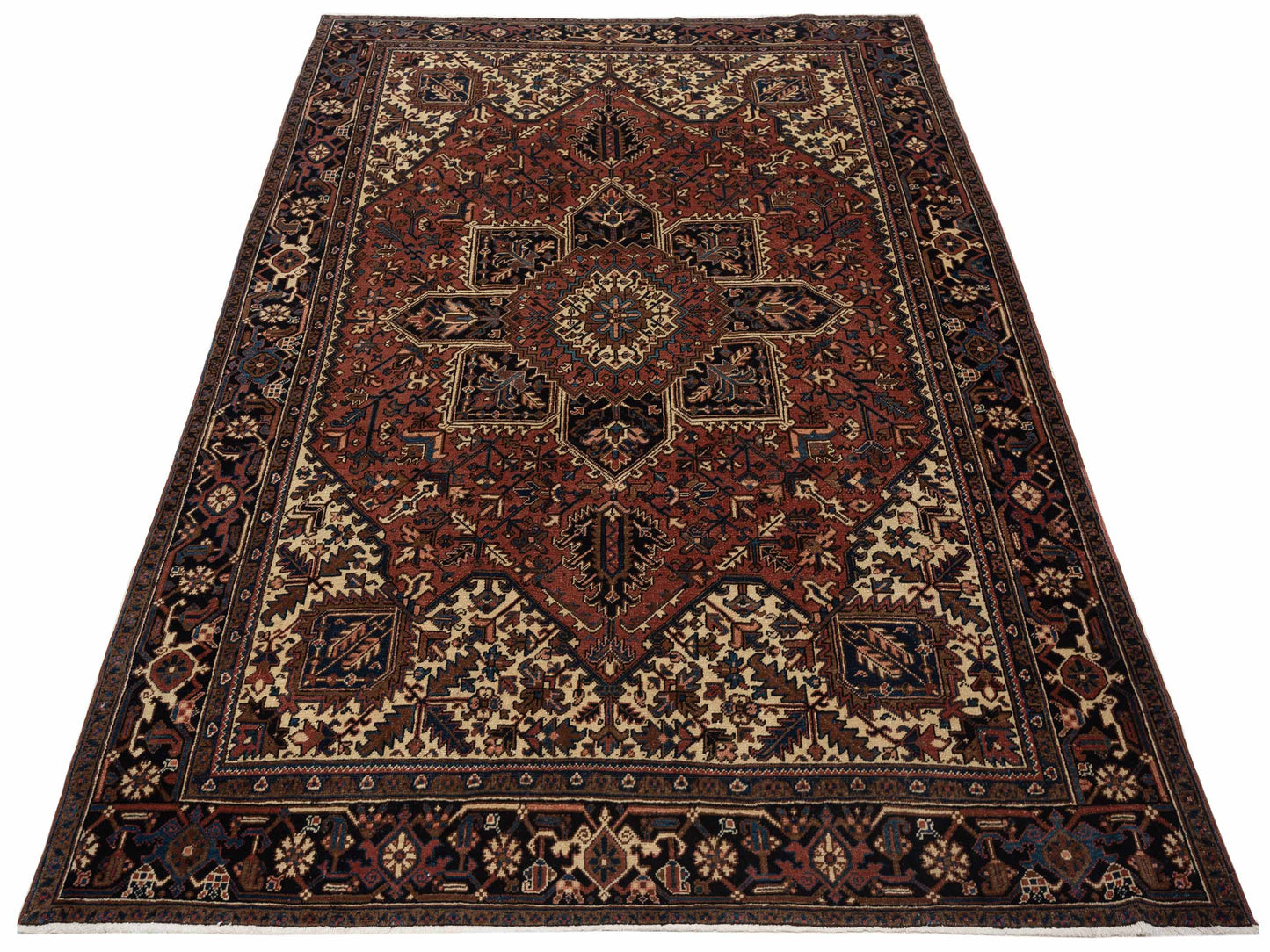 Persian 80622 Rust Charcoal 8.6x10.8 Hand Knotted Rug