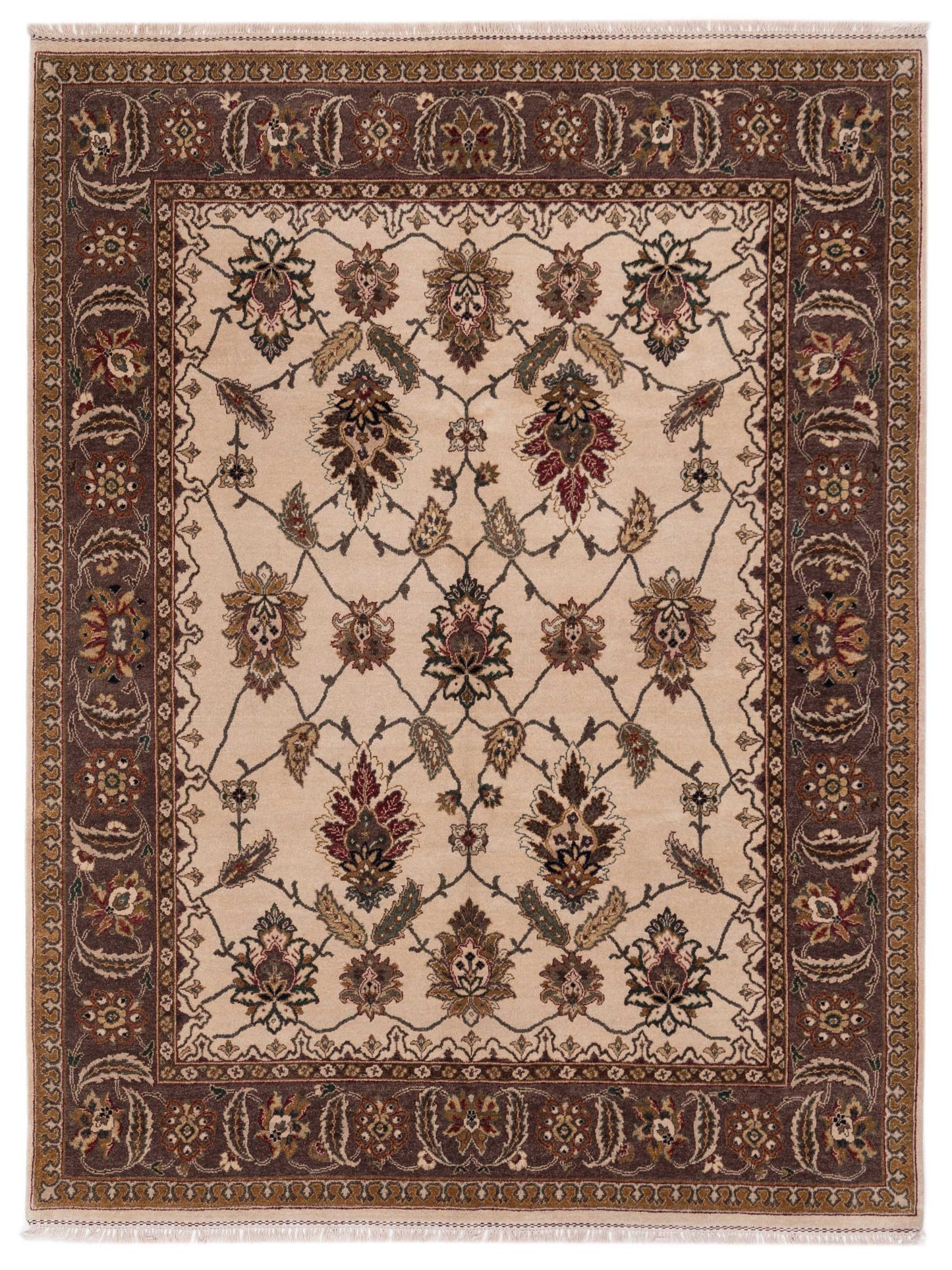 Rajpur Jahan  Ivory Purple Traditional