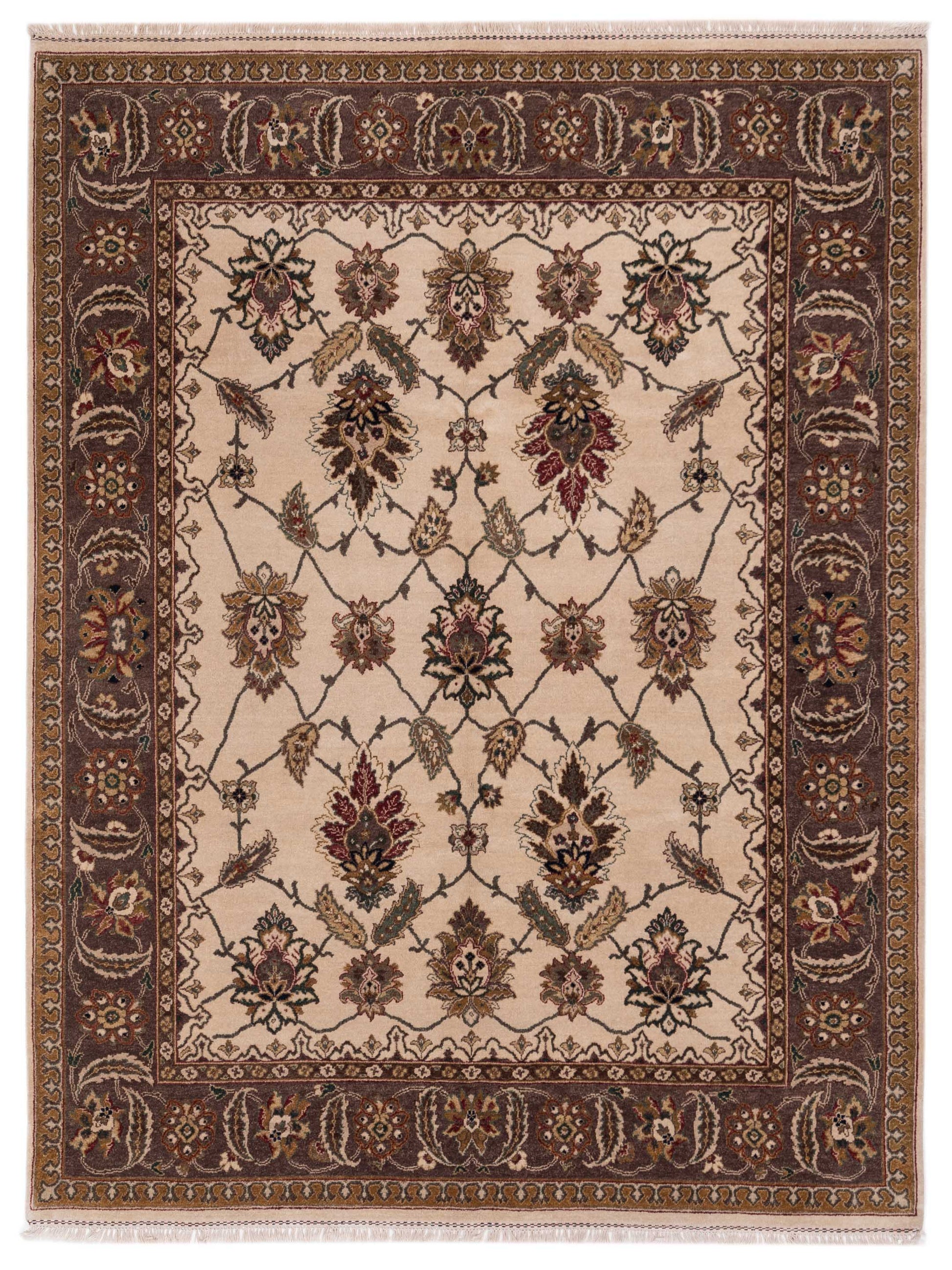 Rajpur Jahan  Ivory Purple Traditional