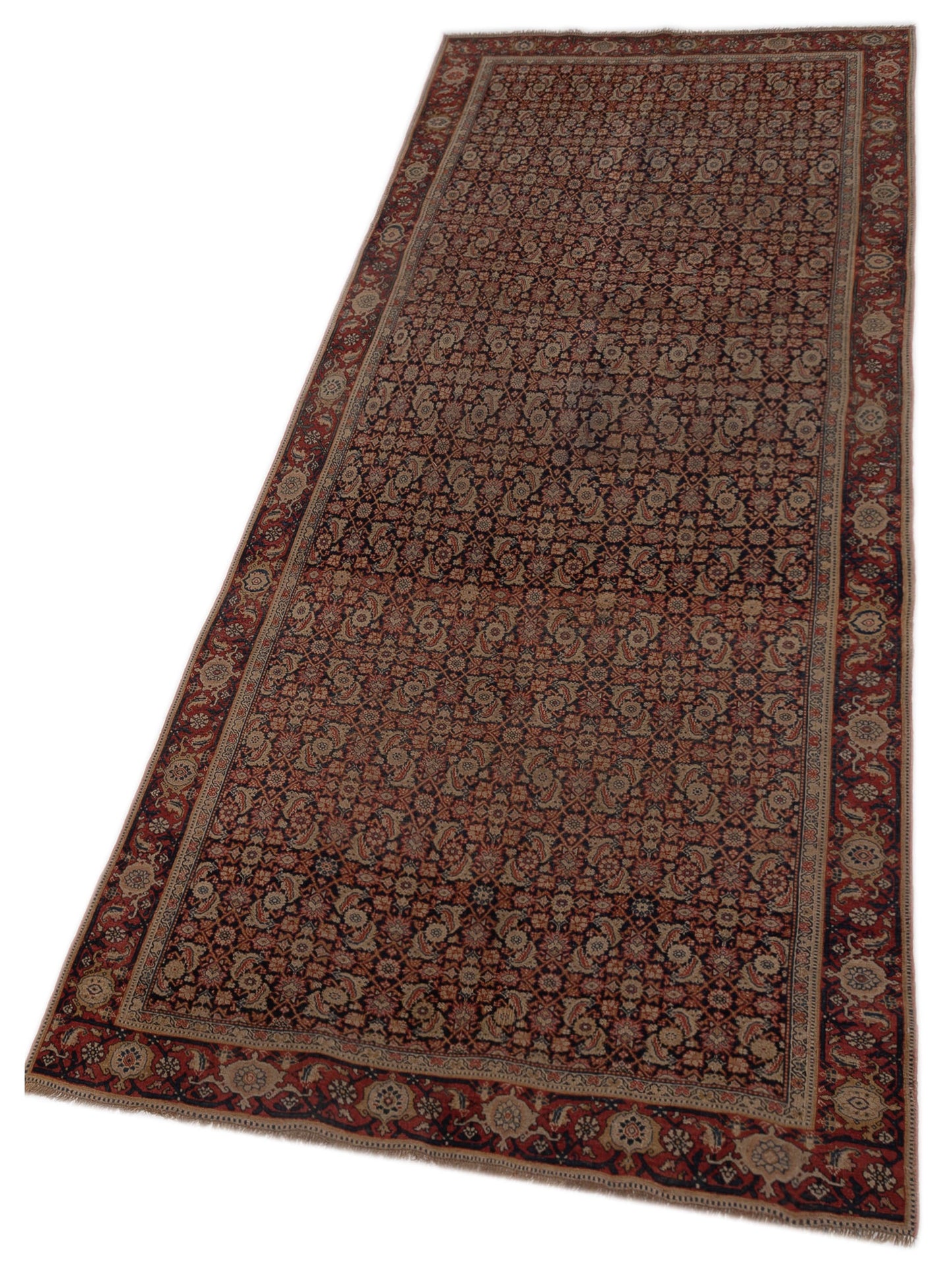 Antique Caucasian 108077 Navy Pink 6.2x14.5 Hand Knotted Rug