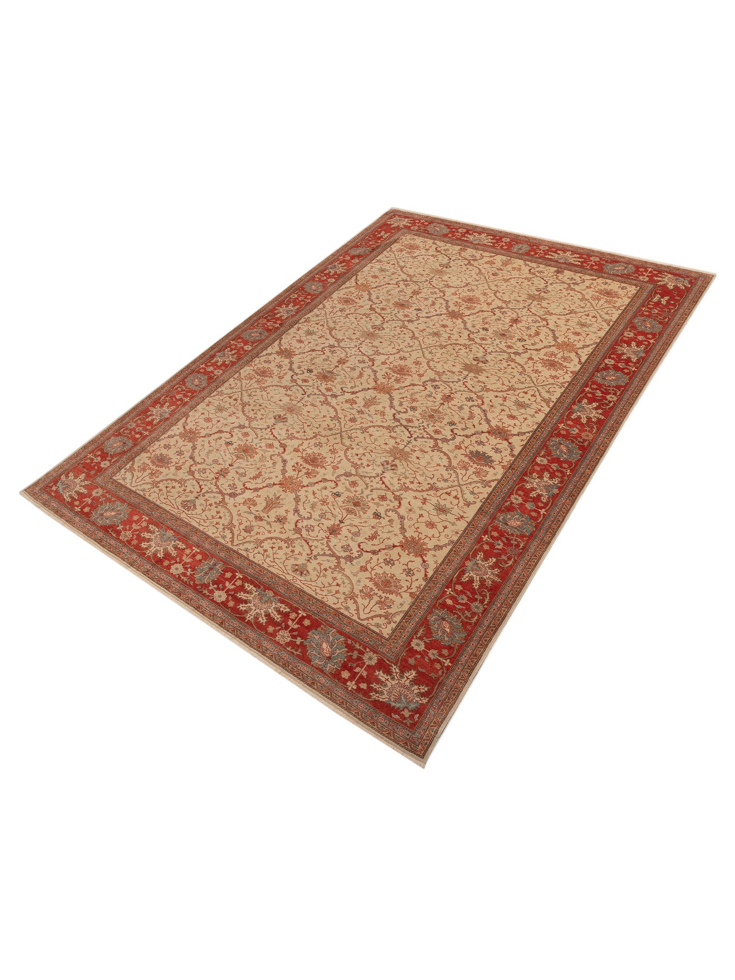 Antique Loom 108044 Ivory Rust 10.6x14.5 Hand Knotted Rug