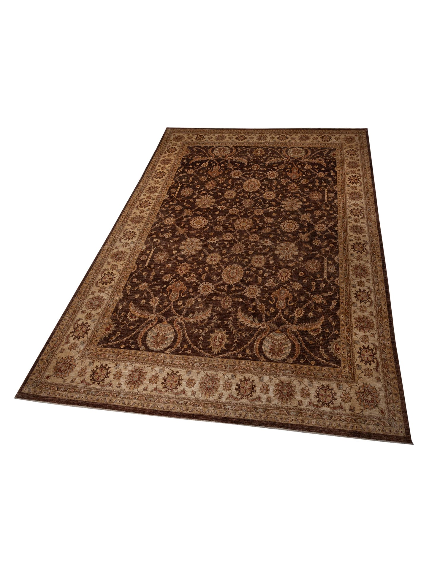 Sultan 96892 Chocolate Ivory 13.10x18.5 Hand Knotted Rug