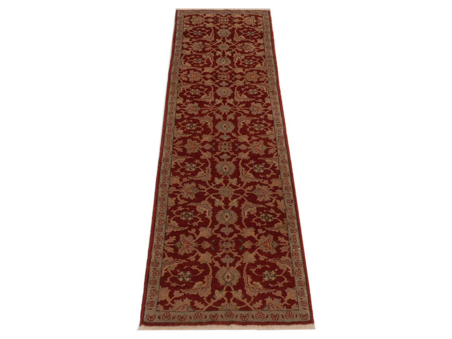 Antique Loom 108034 Red Blue 2.5x8.2 Hand Knotted Rug