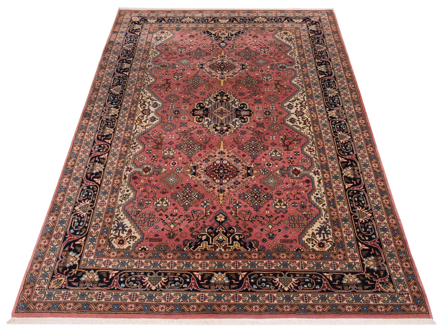 Crown 147788 Pink Navy 6.7x10.1 Hand Knotted Rug