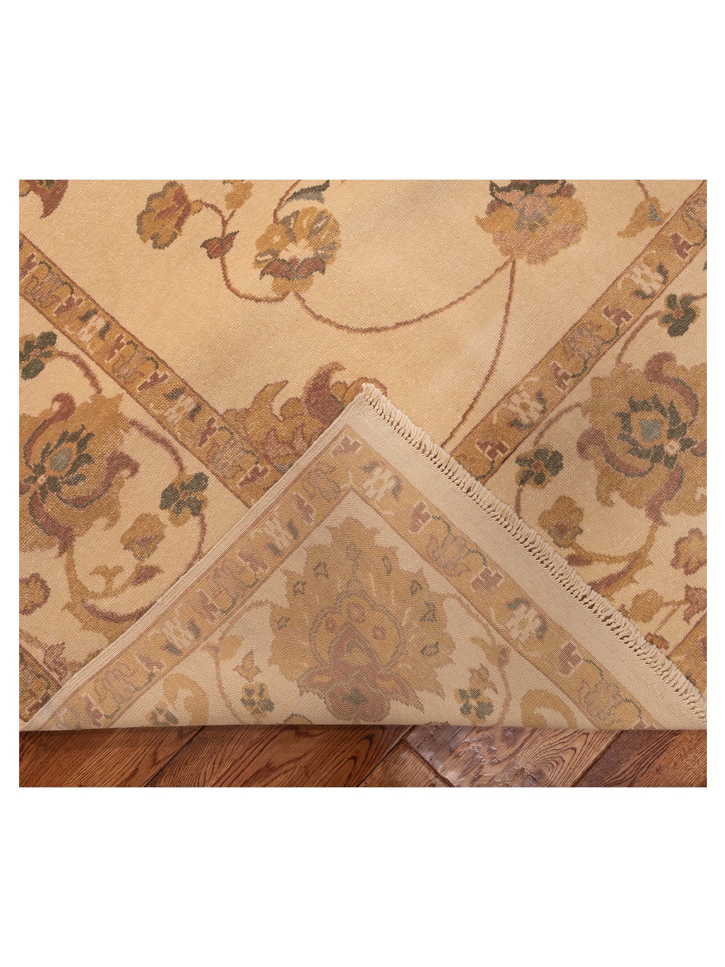 Antique Loom 108183 Ivory Ivory 10.2x14 Hand Knotted Rug