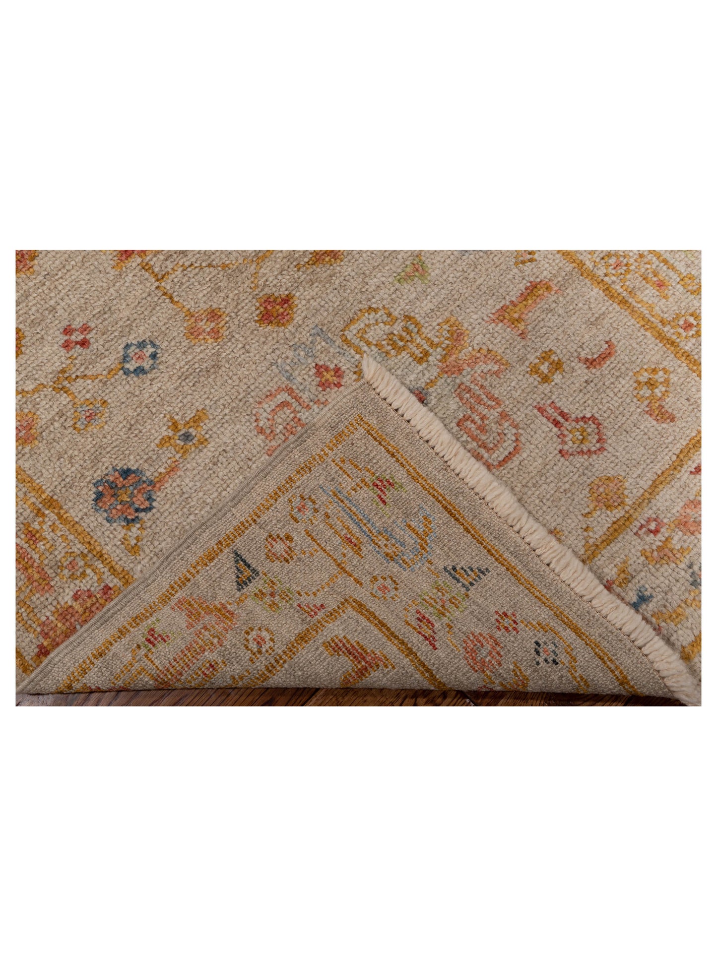 Angora Oushak 147979 Ivory Silver 2.7x9.7 Hand Knotted Rug