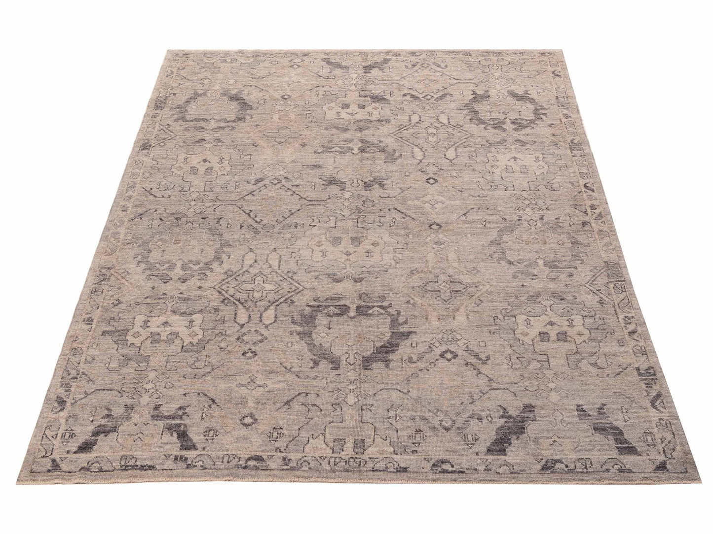 Angora Oushak 156074 Gray Gray 8.1x10.5 Hand Knotted Rug