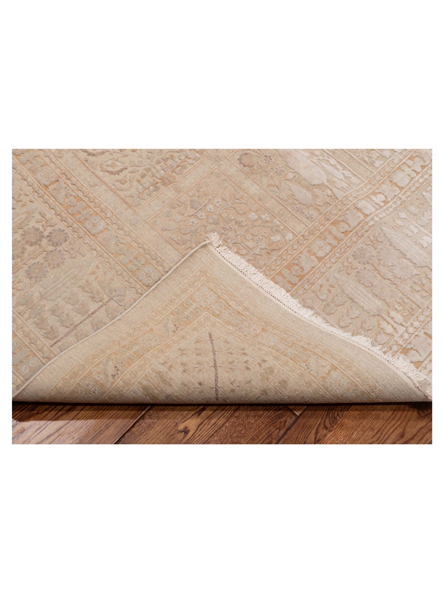Haji Jalili 111394 Beige Silver 8x10.1 Hand Knotted Rug