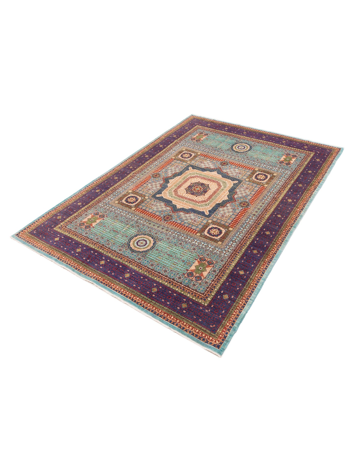 Artisan Mamluk 154620 Blue Charcoal 9.1x12.5 Hand Knotted Rug