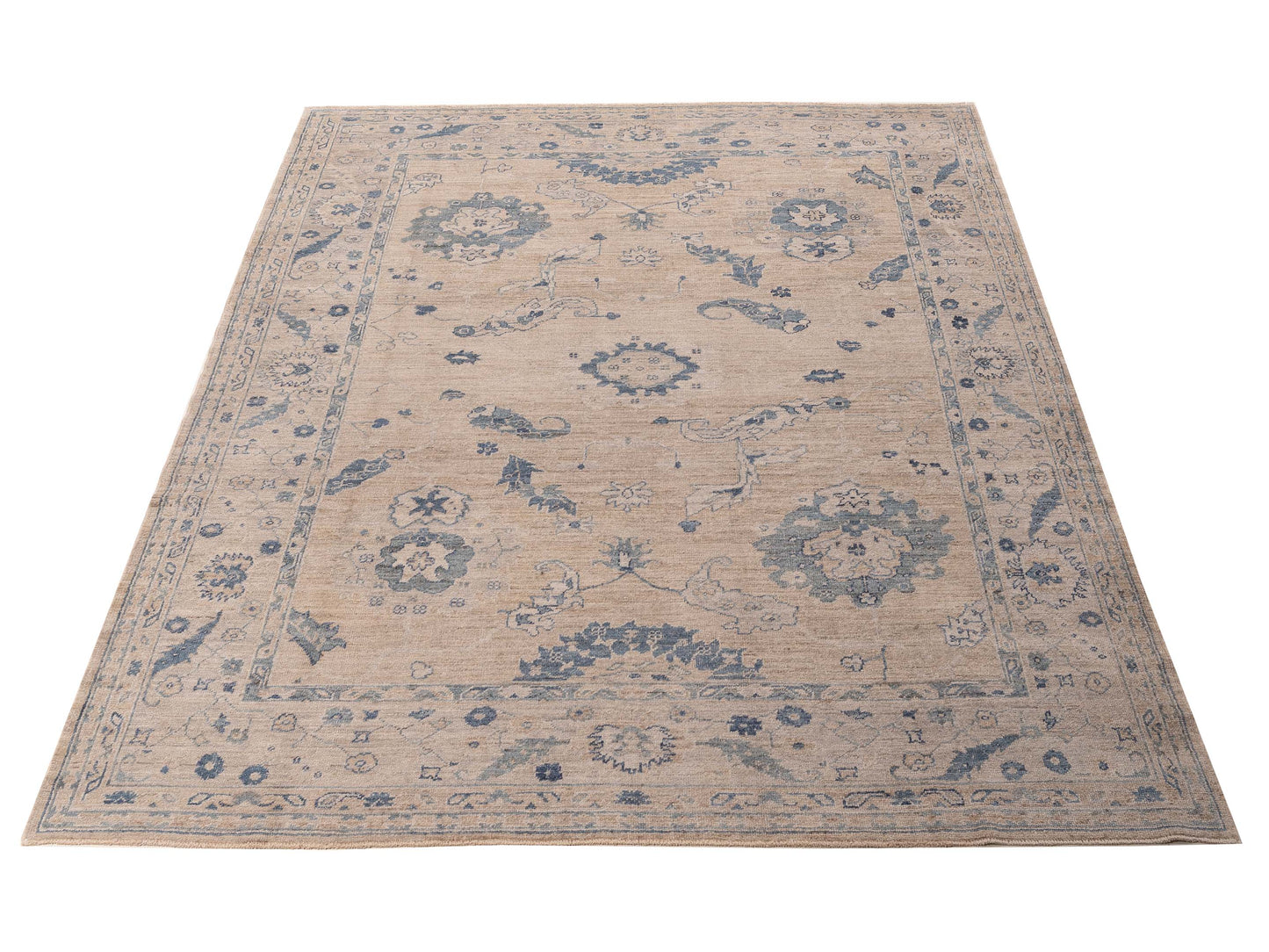 Angora Oushak 156177 Gray Gray 9.1x11.6 Hand Knotted Rug