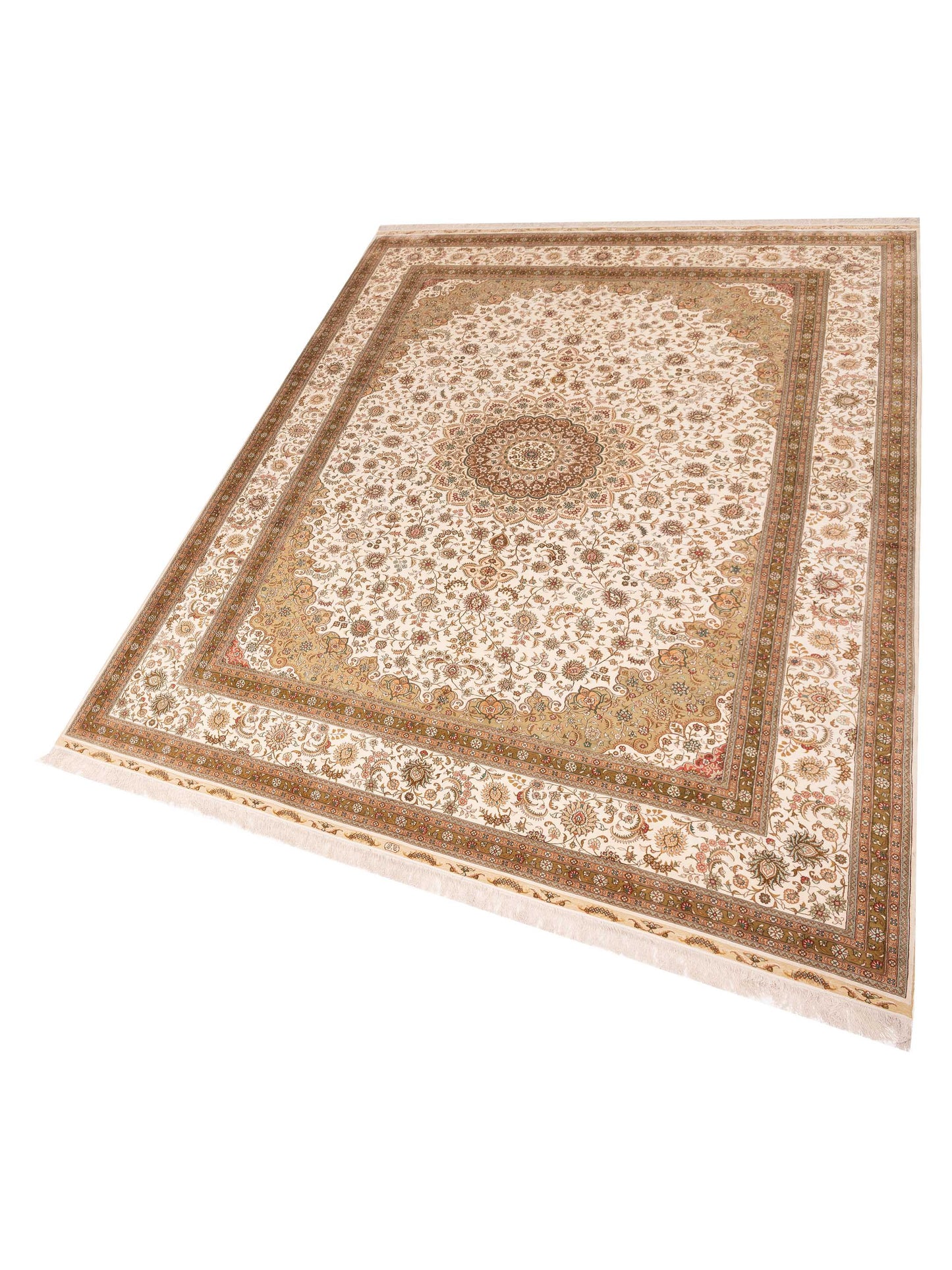 Pure Silk 118021 Ivory Ivory 10.2x13.10 Hand Knotted Rug