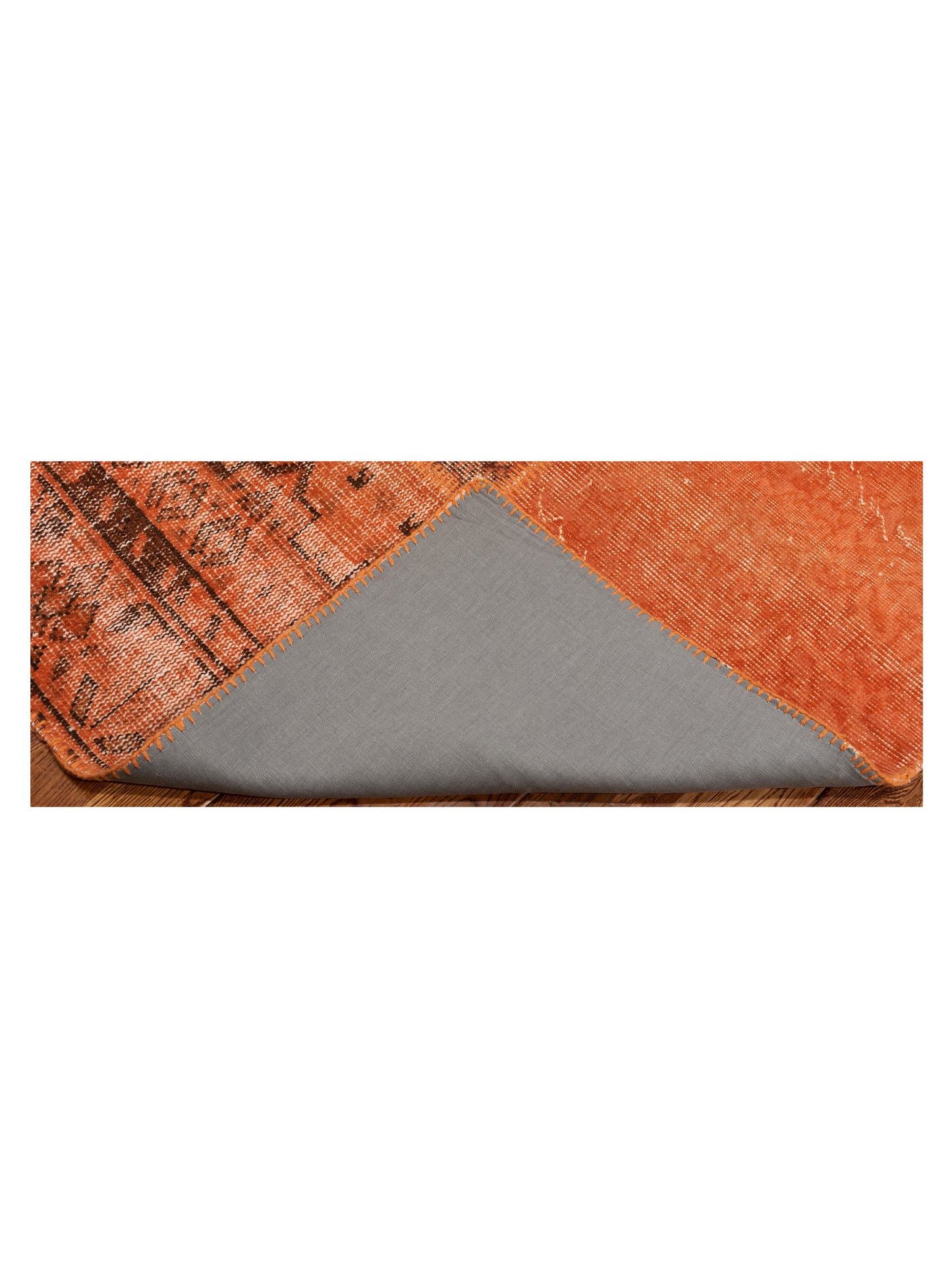 Turkish Vestige Patchwork 113265 Orange 8.2x9.10 Hand Knotted Rug
