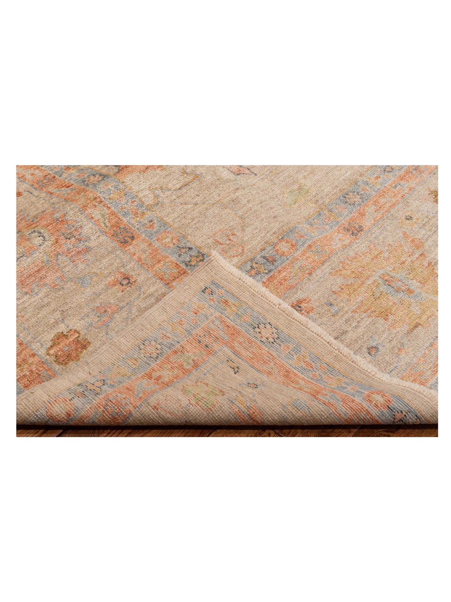 Angora Oushak 149316 Beige Light Brown 11.11x17.4 Hand Knotted Rug