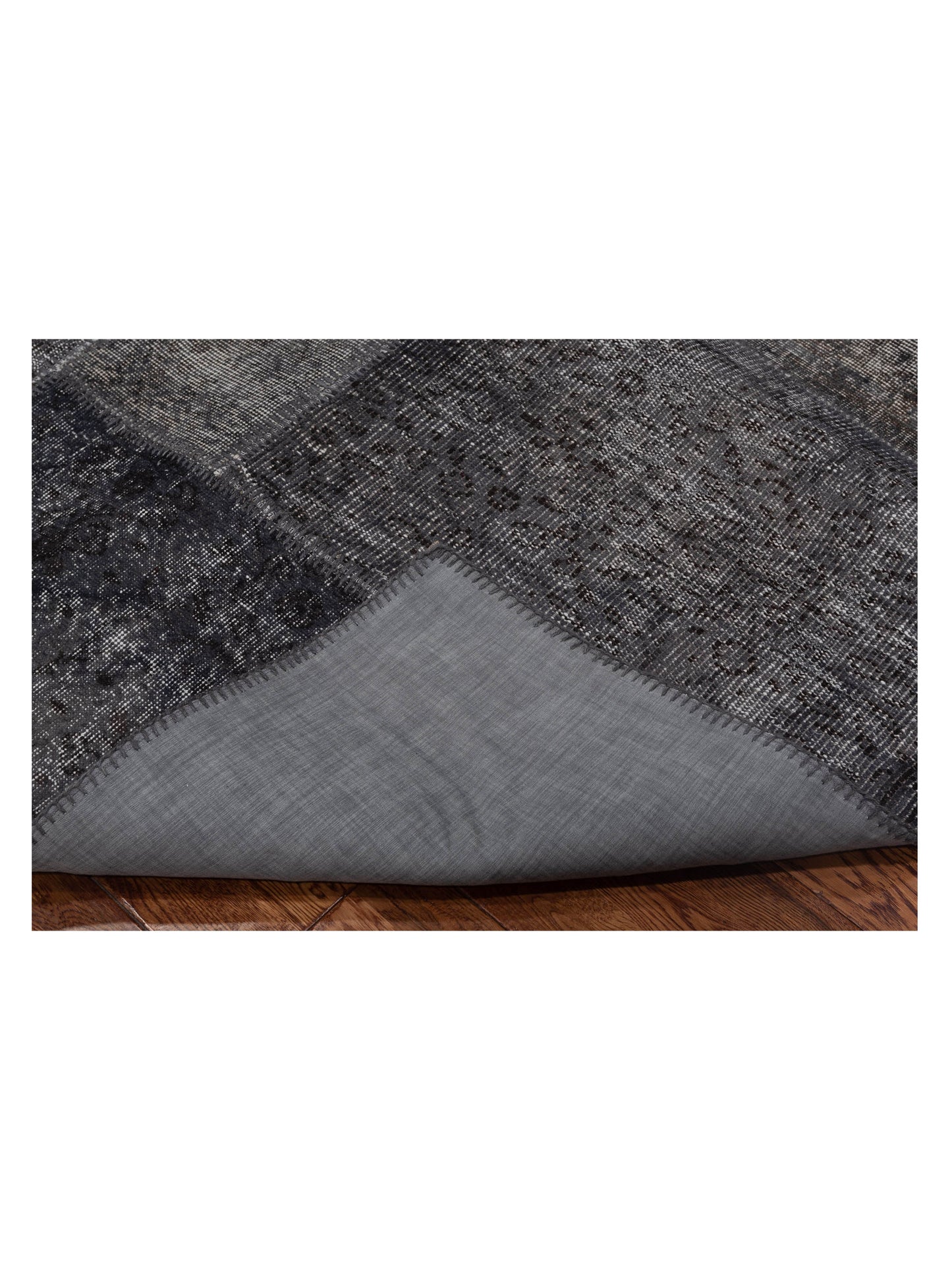 Turkish Vestige Patchwork 131035 Dark Gray Dark Gray 5x7.11 Hand Knotted Rug