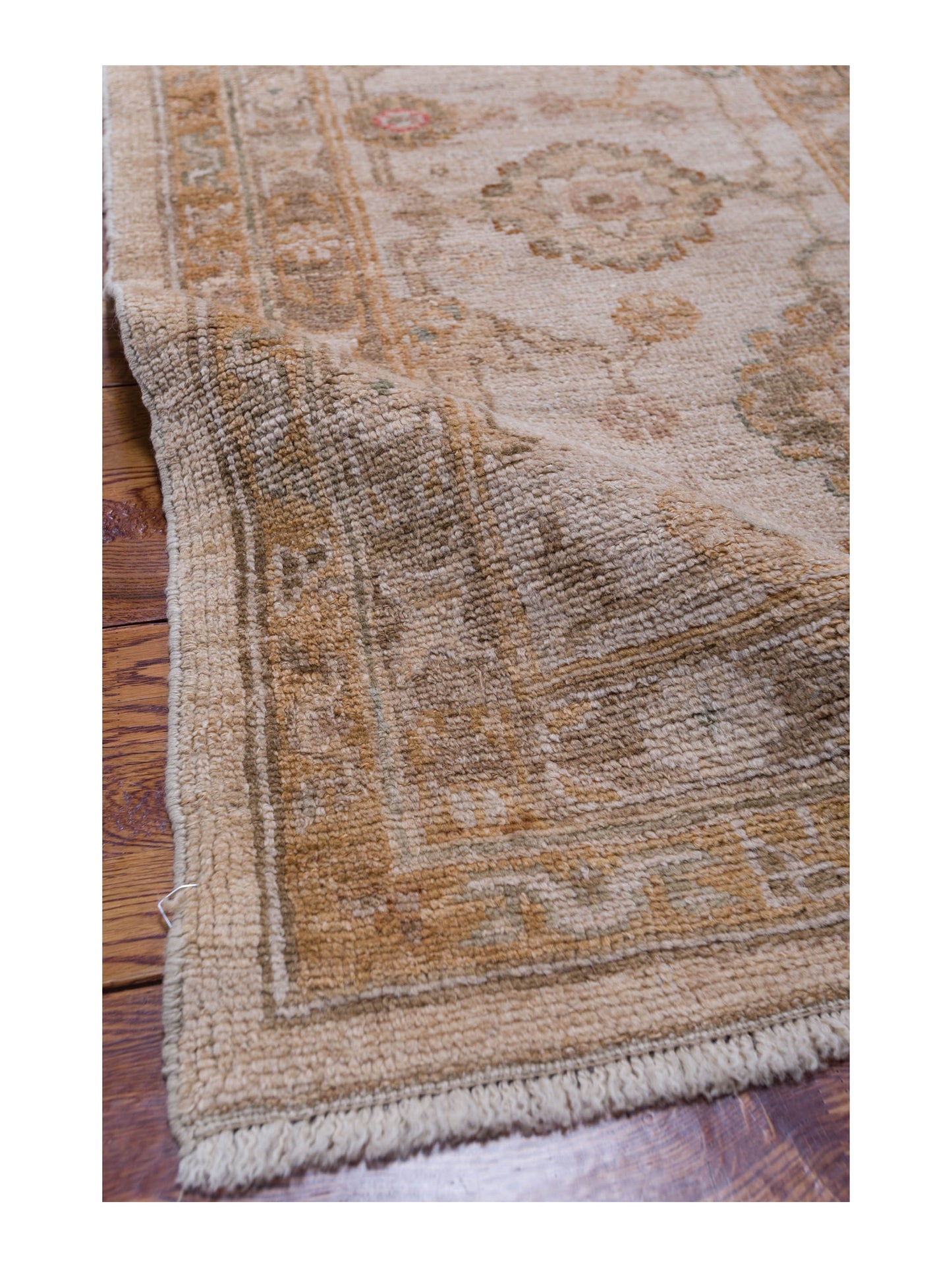 Angora Oushak 98607 Gold Ivory 12.9x18.1 Hand Knotted Rug