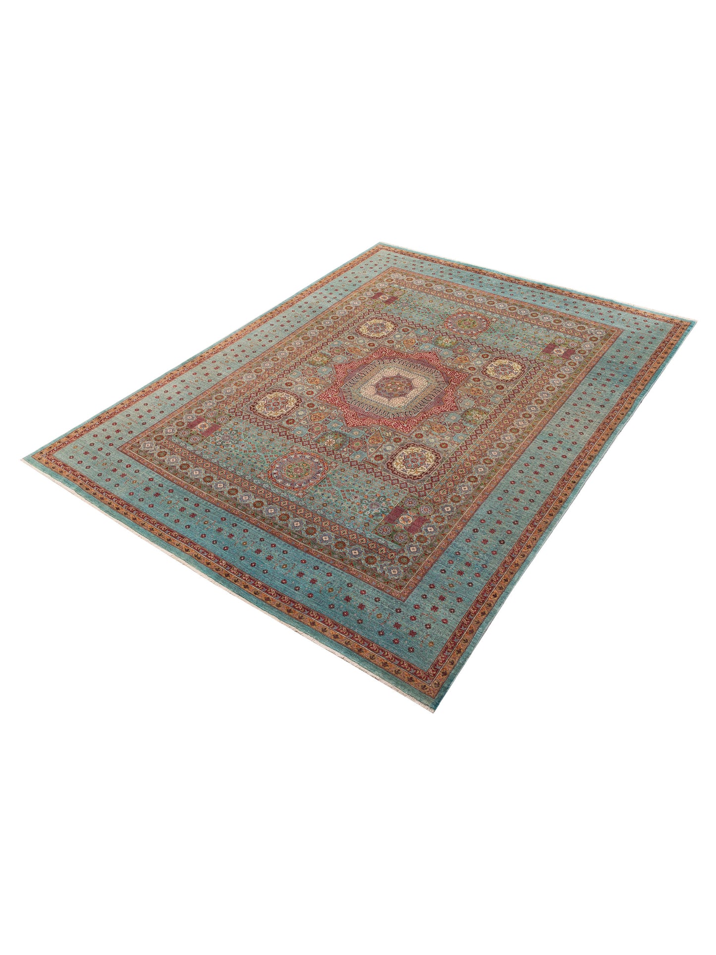 Artisan Mamluk 154733 Blue Blue 8.9x11.8 Hand Knotted Rug