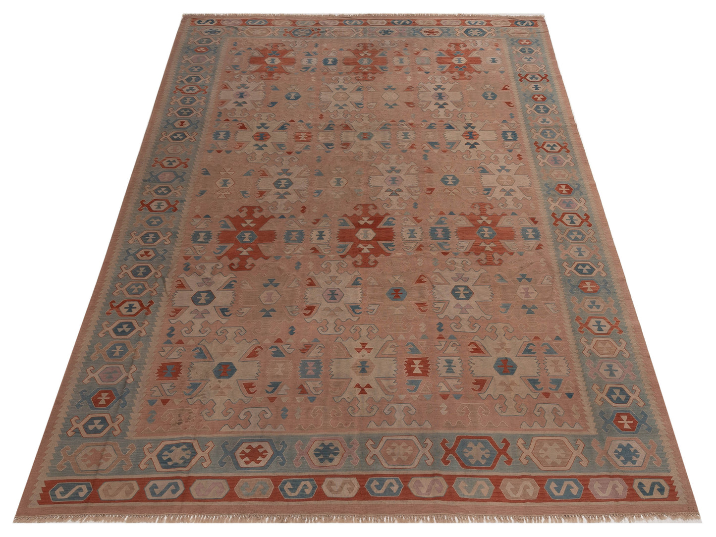 Transilvanian Kilim 73818 Pink Gray 9x12 Hand Woven Rug