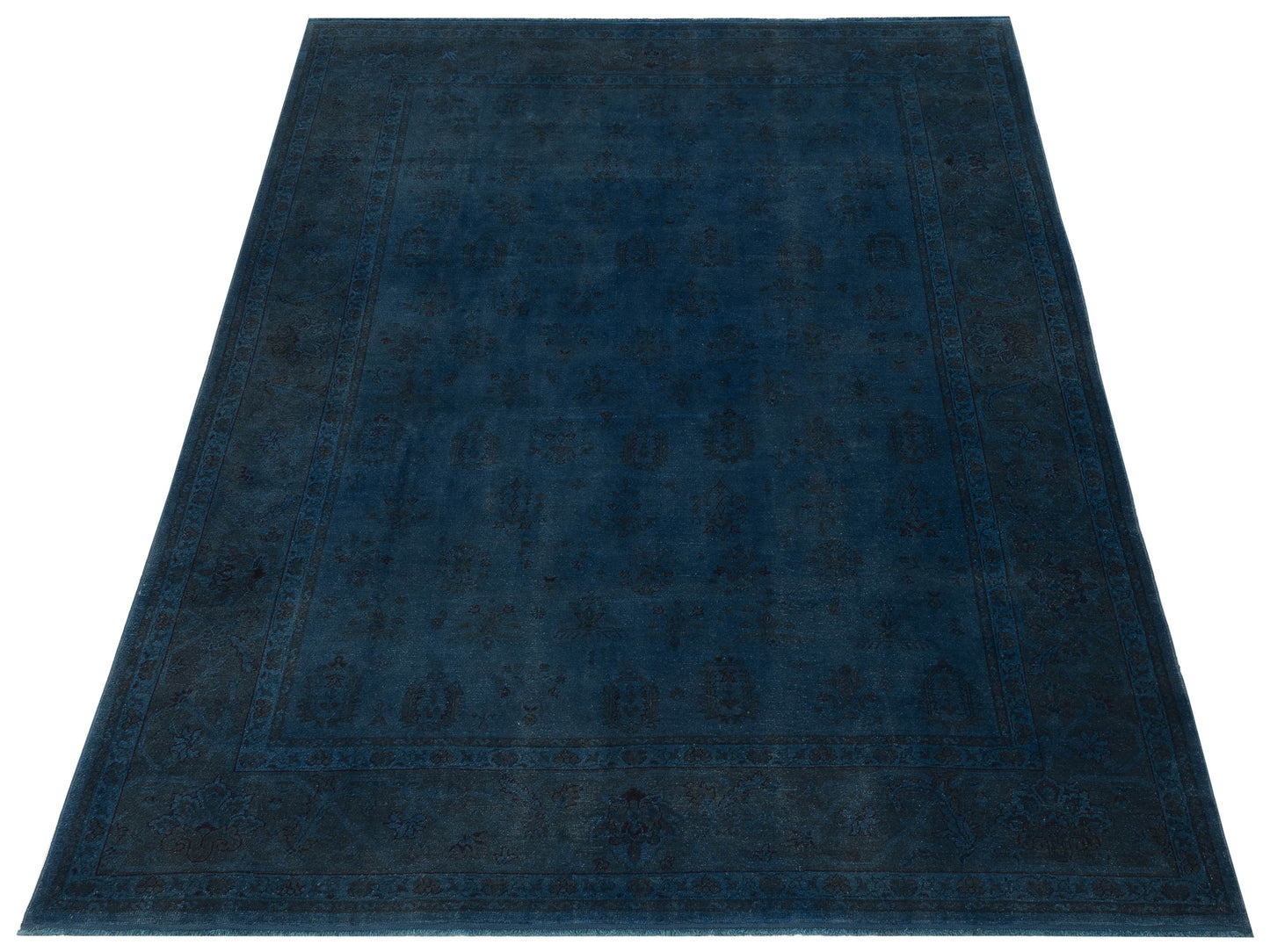 Vintage 78639 Blue 9.1x10.11 Hand Knotted Rug
