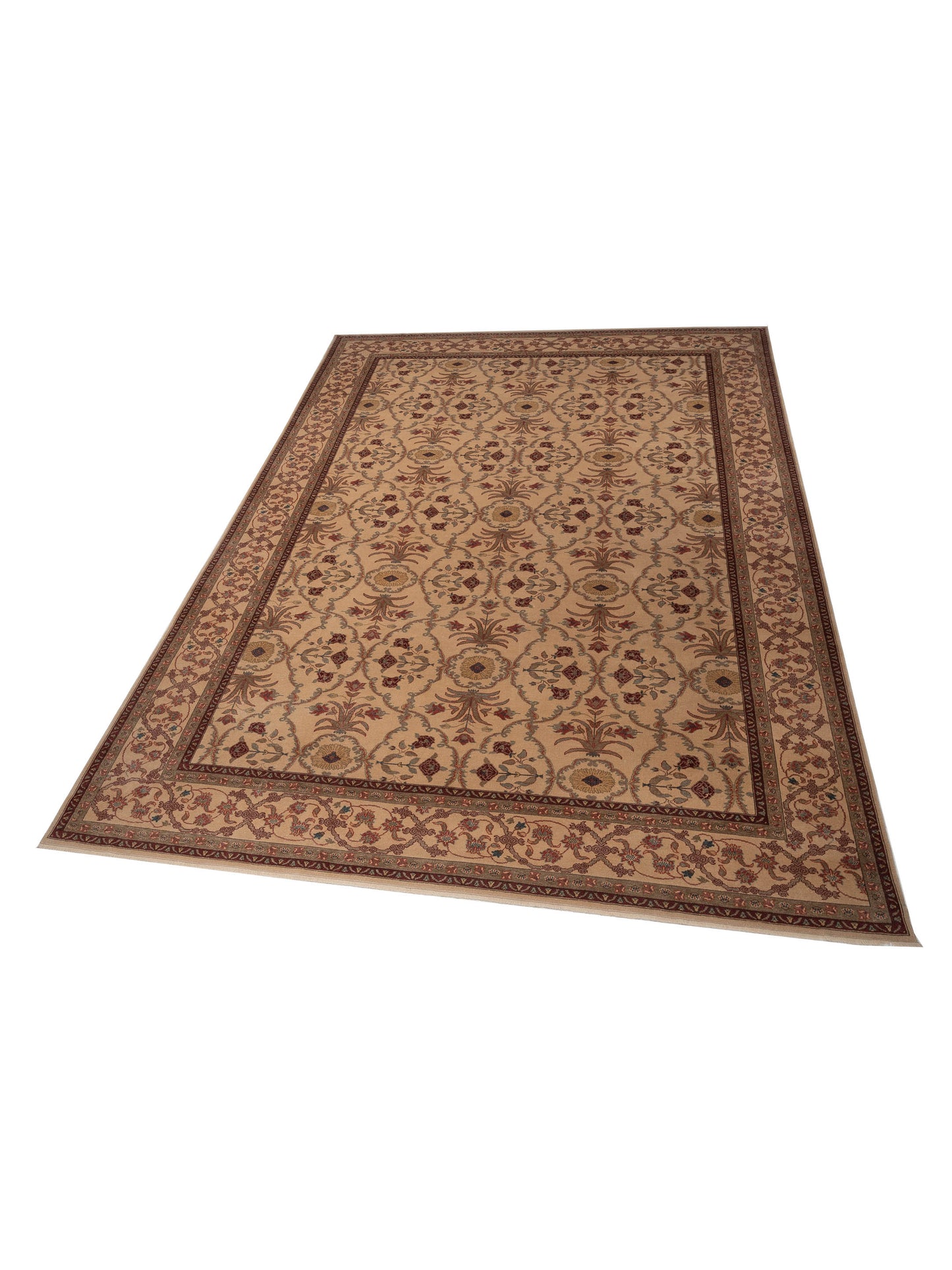 Antique Loom 107984 Beige Beige 12.2x16.1 Hand Knotted Rug