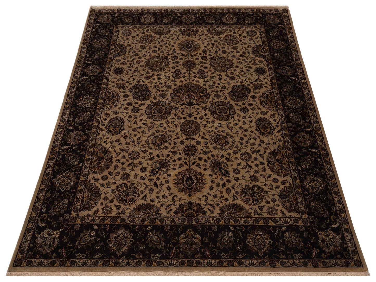 Sivas 109428 Beige Brown 8x10.1 Hand Knotted Rug
