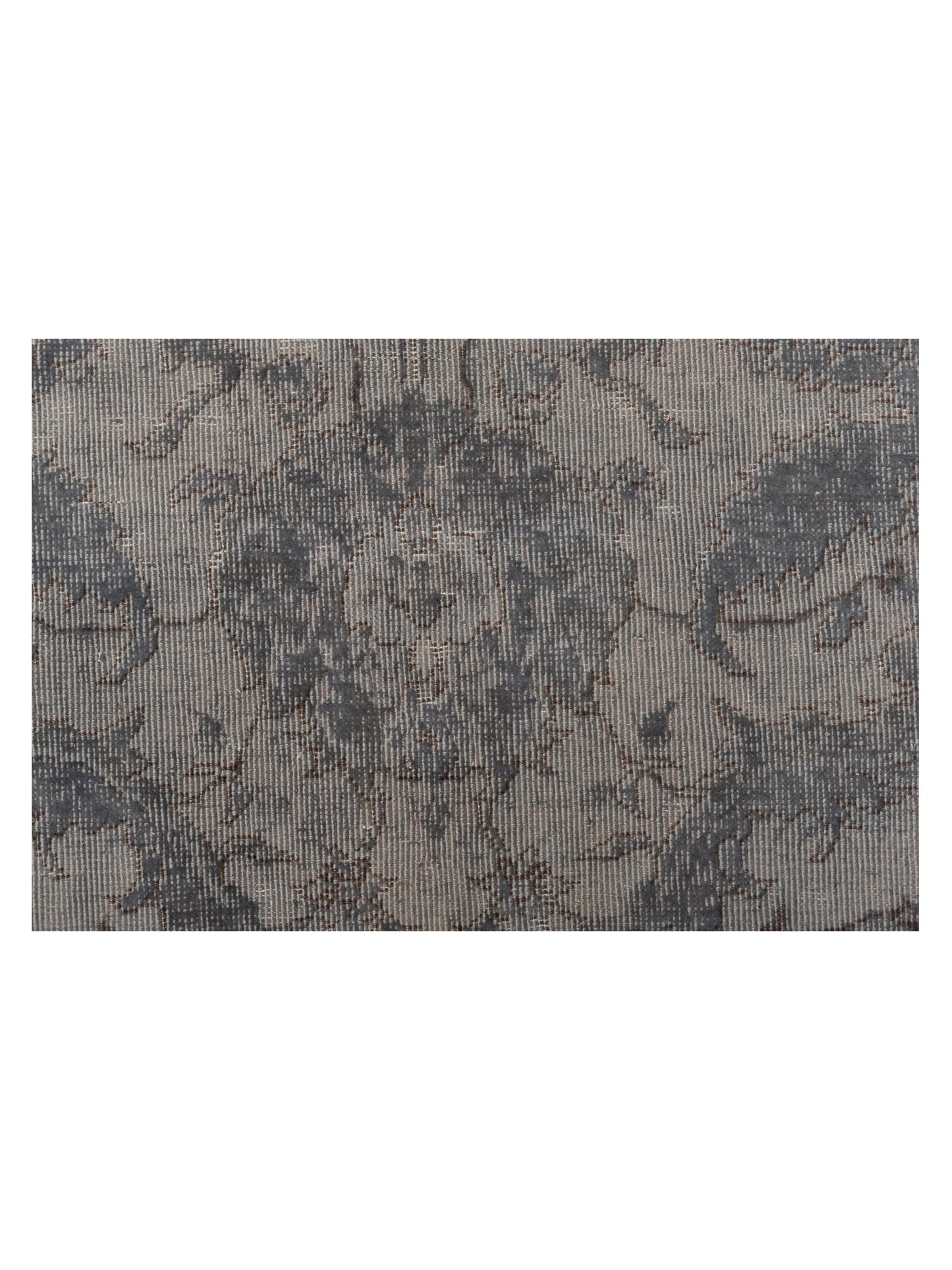 Vintage 118750 Light Gray 11.8x14.3 Hand Knotted Rug