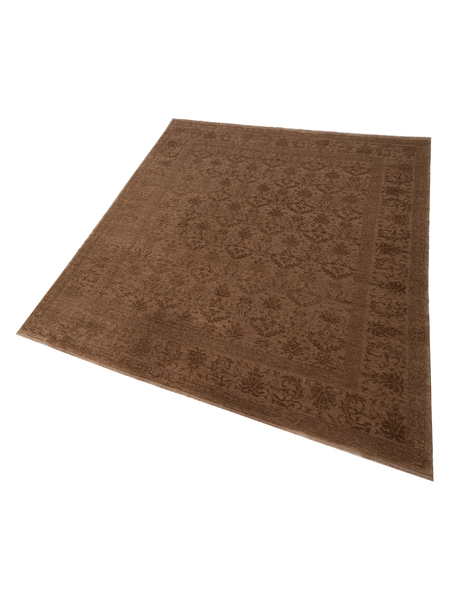 Defne Begonia Brown Dark Brown 8.3x9.10 Hand Knotted Rug