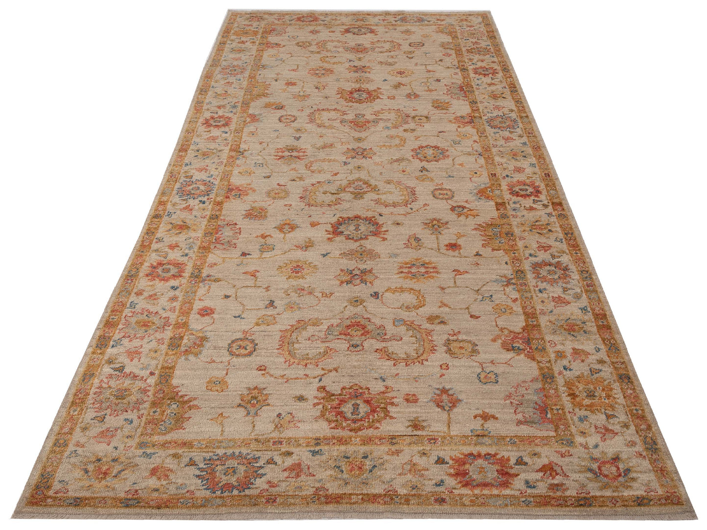 Angora Oushak 129879 Ivory Ivory 6x14.1 Hand Knotted Rug