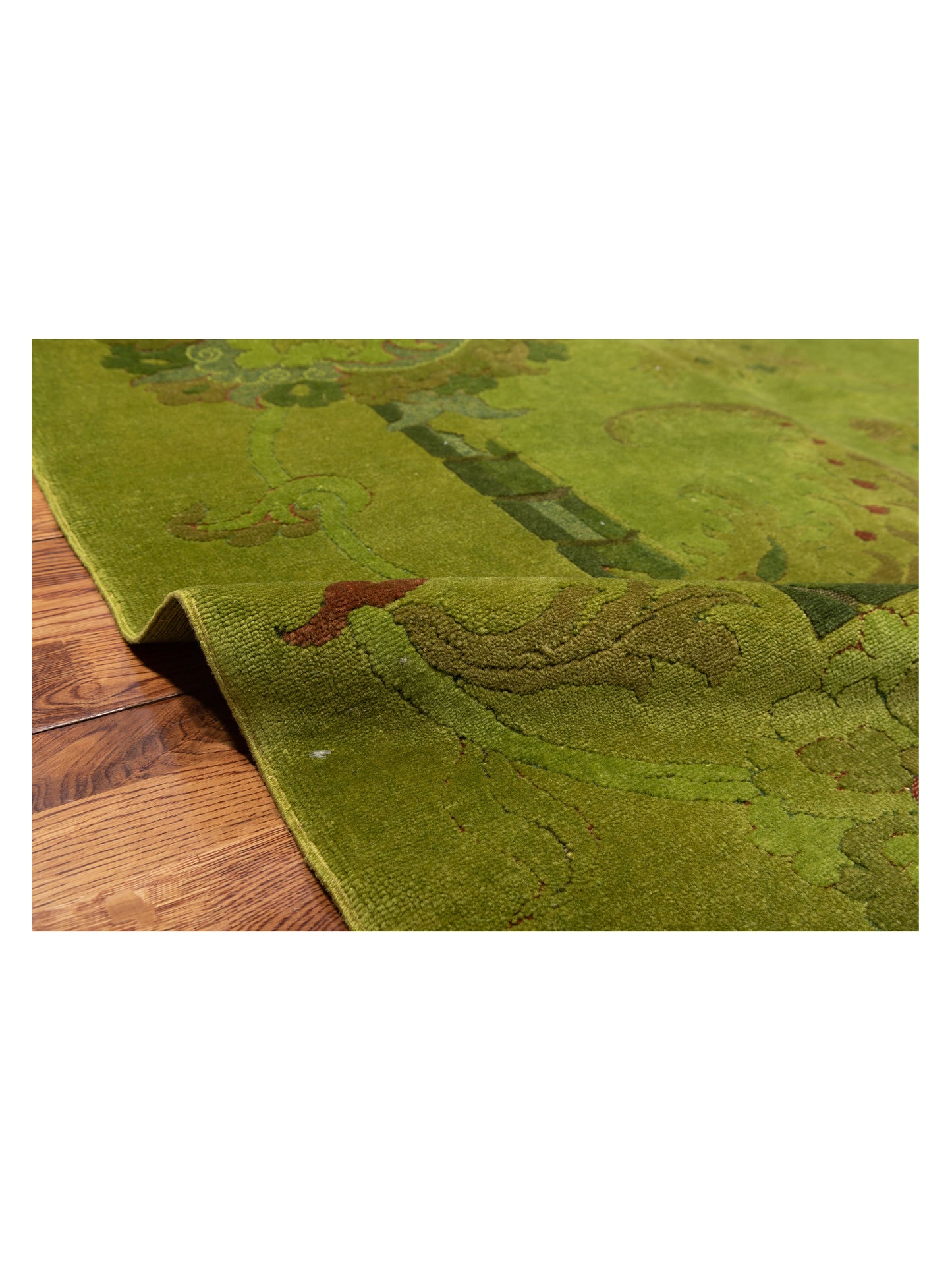 Vintage 106718 Green 8.7x11 Hand Knotted Rug