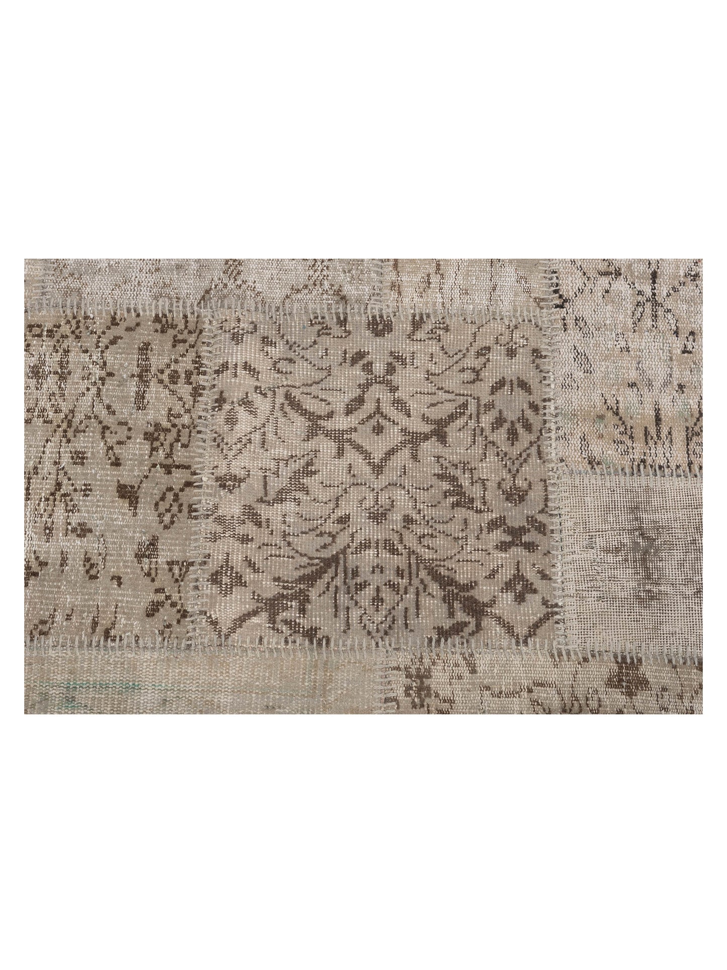 Turkish Vestige Patchwork 131017 Light Gray 8x9.11 Hand Knotted Rug