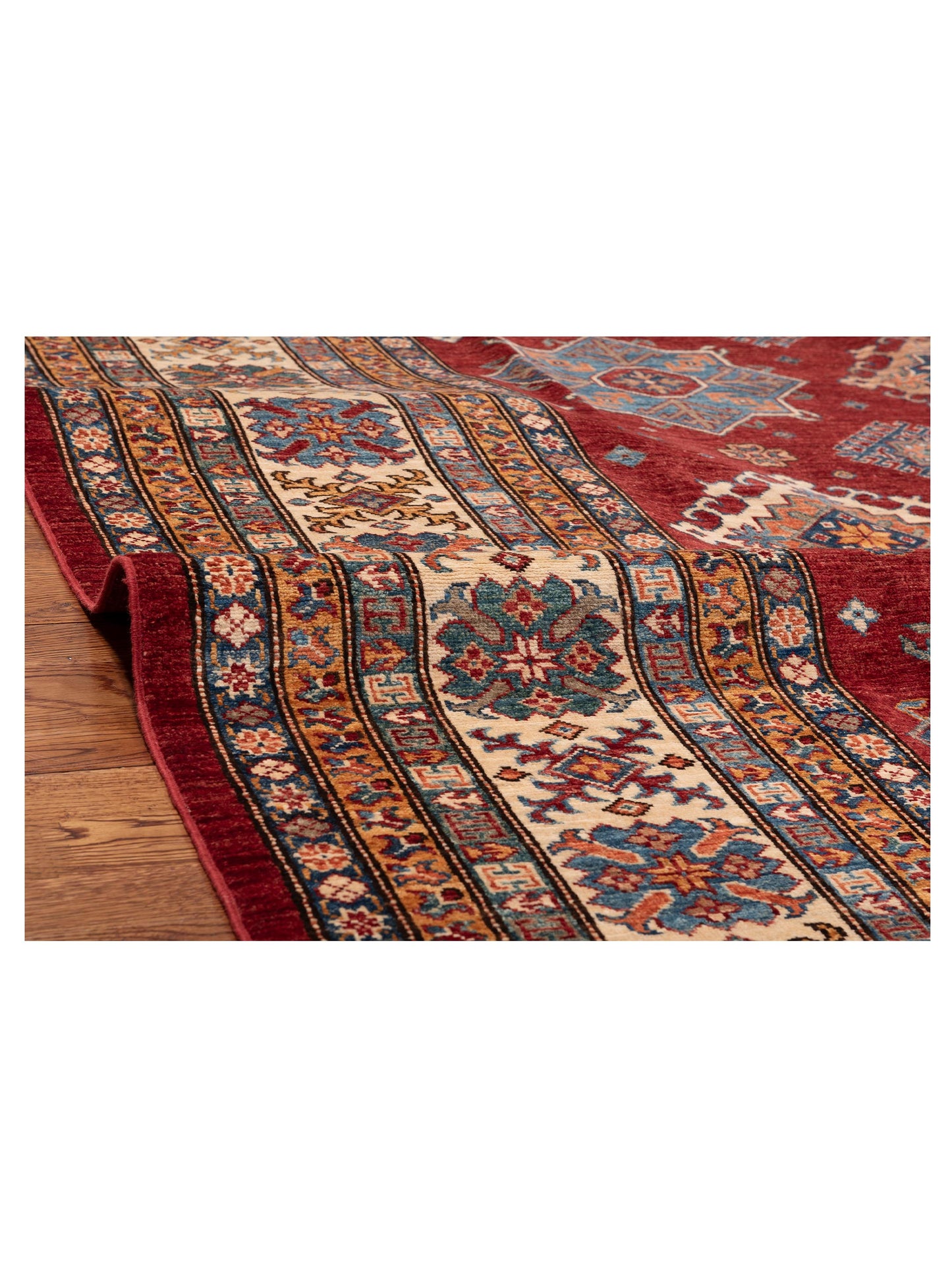 Artisan Kazak 151920 Red Ivory 8x9.8 Hand Knotted Rug