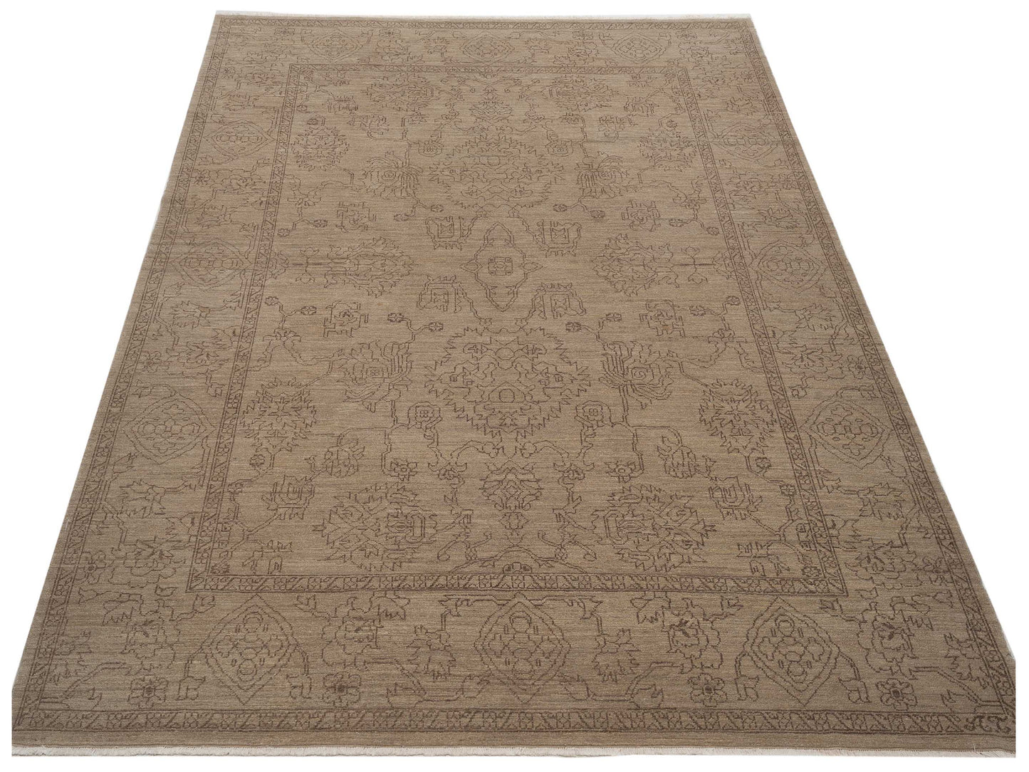 Defne Jade Silver Silver 8.2x9.11 Hand Knotted Rug
