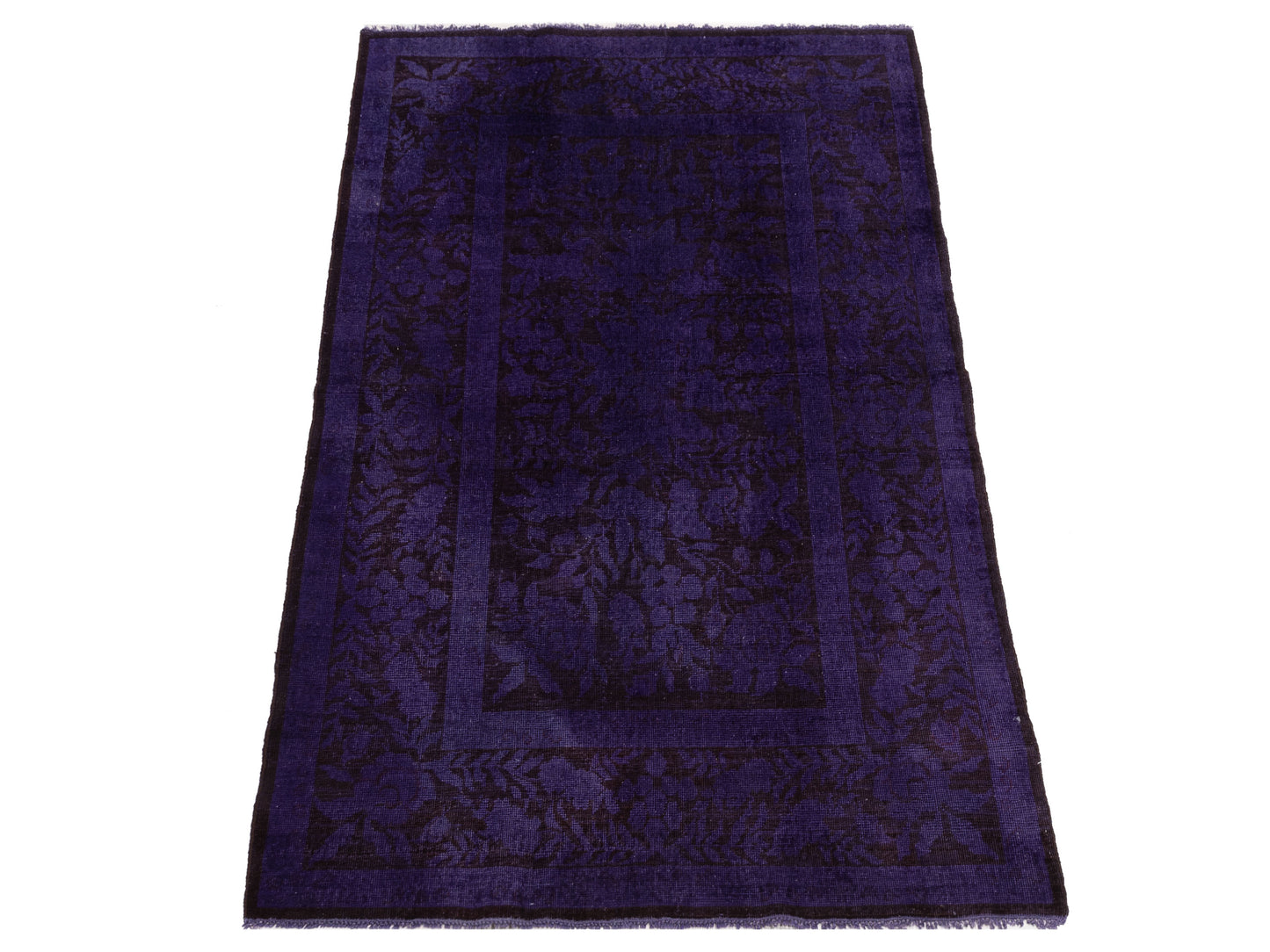Vintage 107386 Purple 4.11x7.10 Hand Knotted Rug