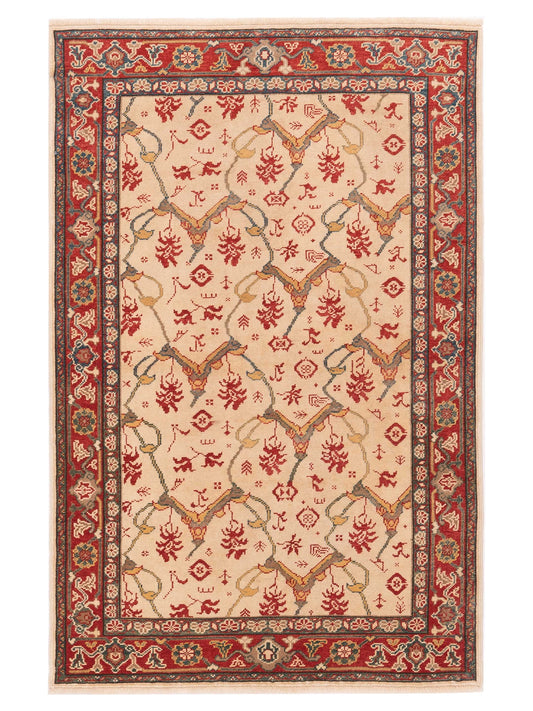 Pasha Antique Loom  Ivory Red Traditional