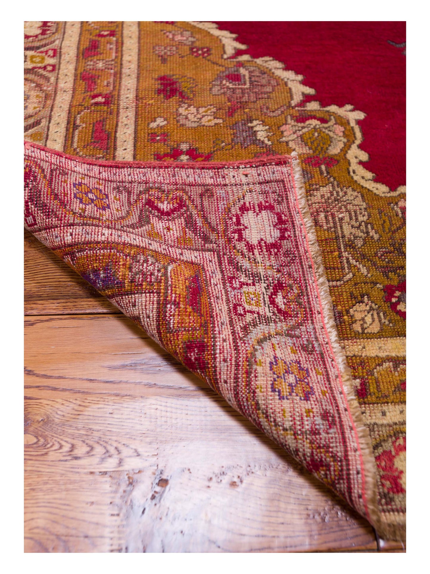 Old Anatolian 122119 Red Gold 4.1x6.3 Hand Knotted Rug