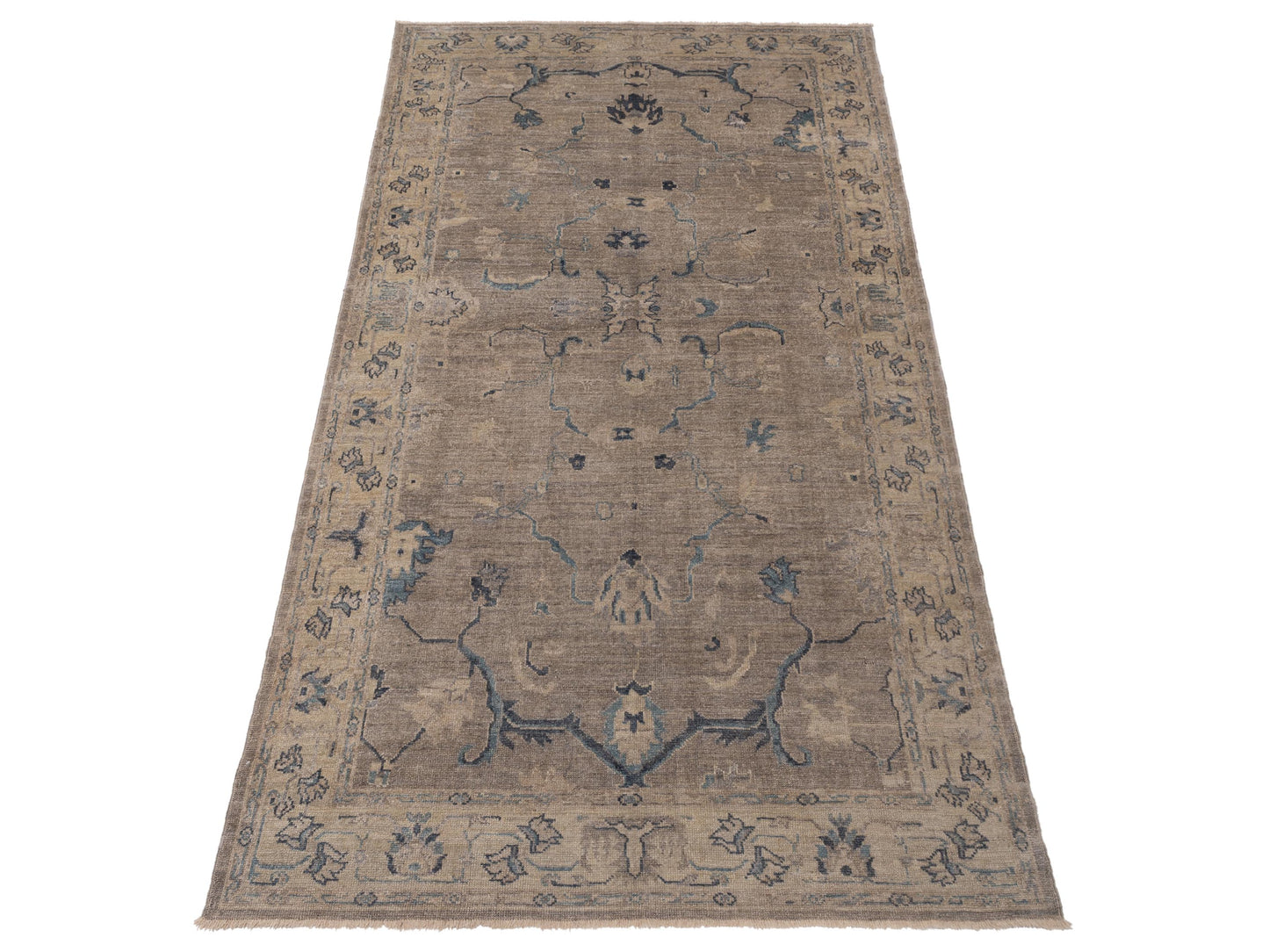 Angora Oushak 129108 Gray Silver 6.6x11.8 Hand Knotted Rug