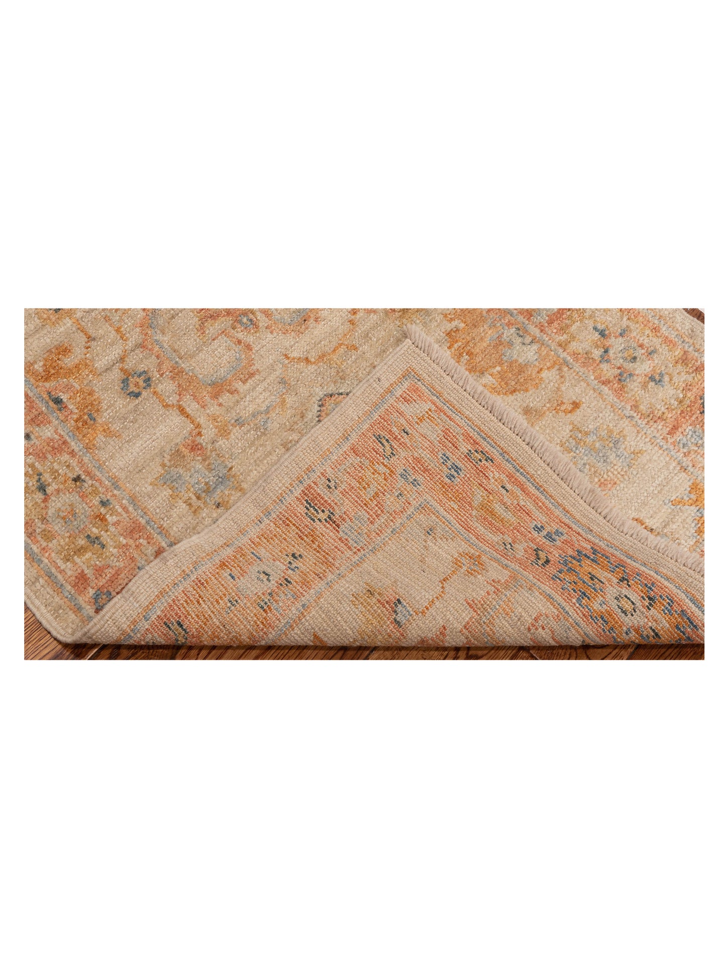 Angora Oushak 149605 Ivory Rust 2.6x12.1 Hand Knotted Rug