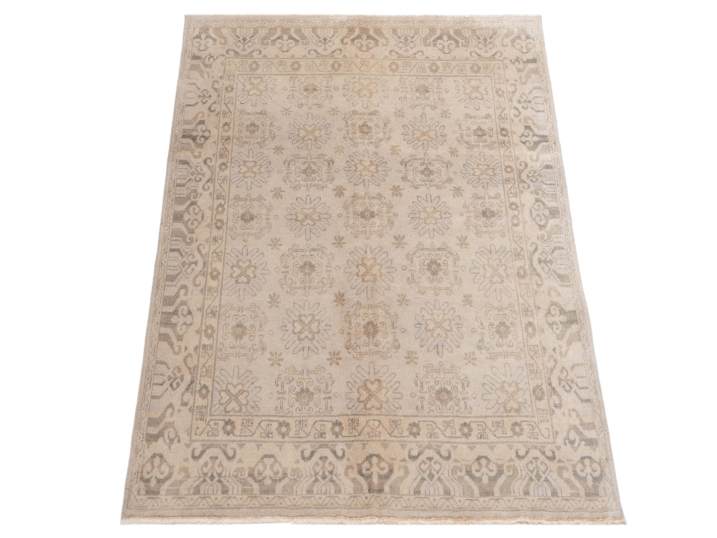 Evren 122214 Gray Gray 6.7x6.7 Hand Knotted Rug