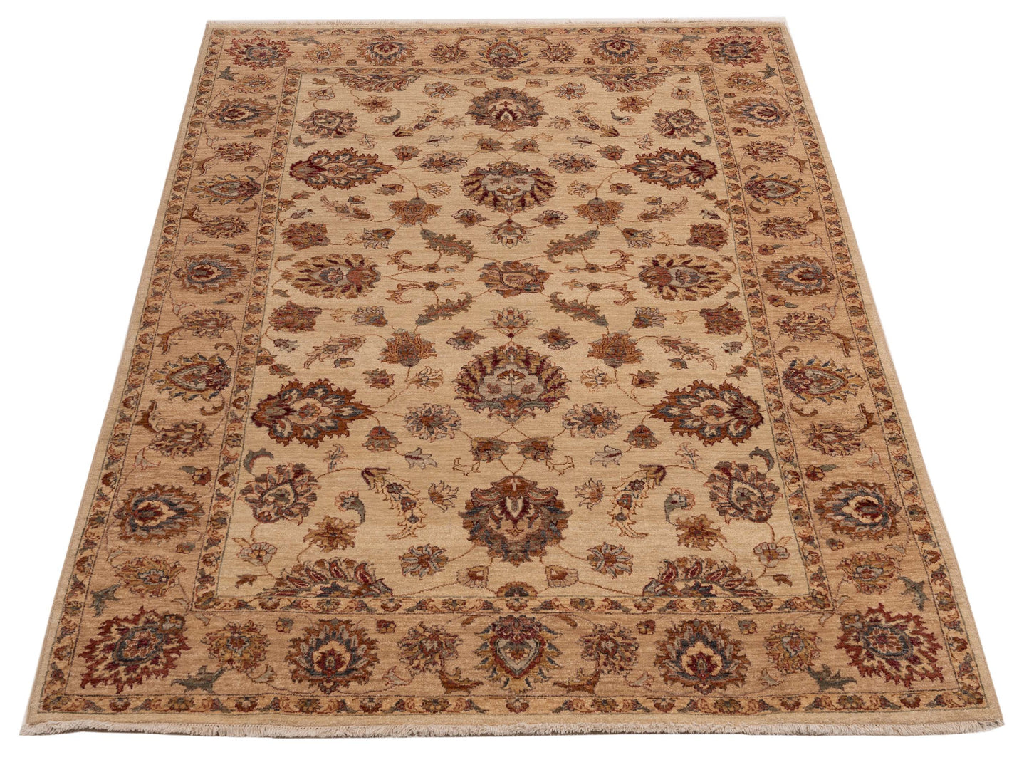 Ghazani 89585 Ivory Gold 6x9 Hand Knotted Rug
