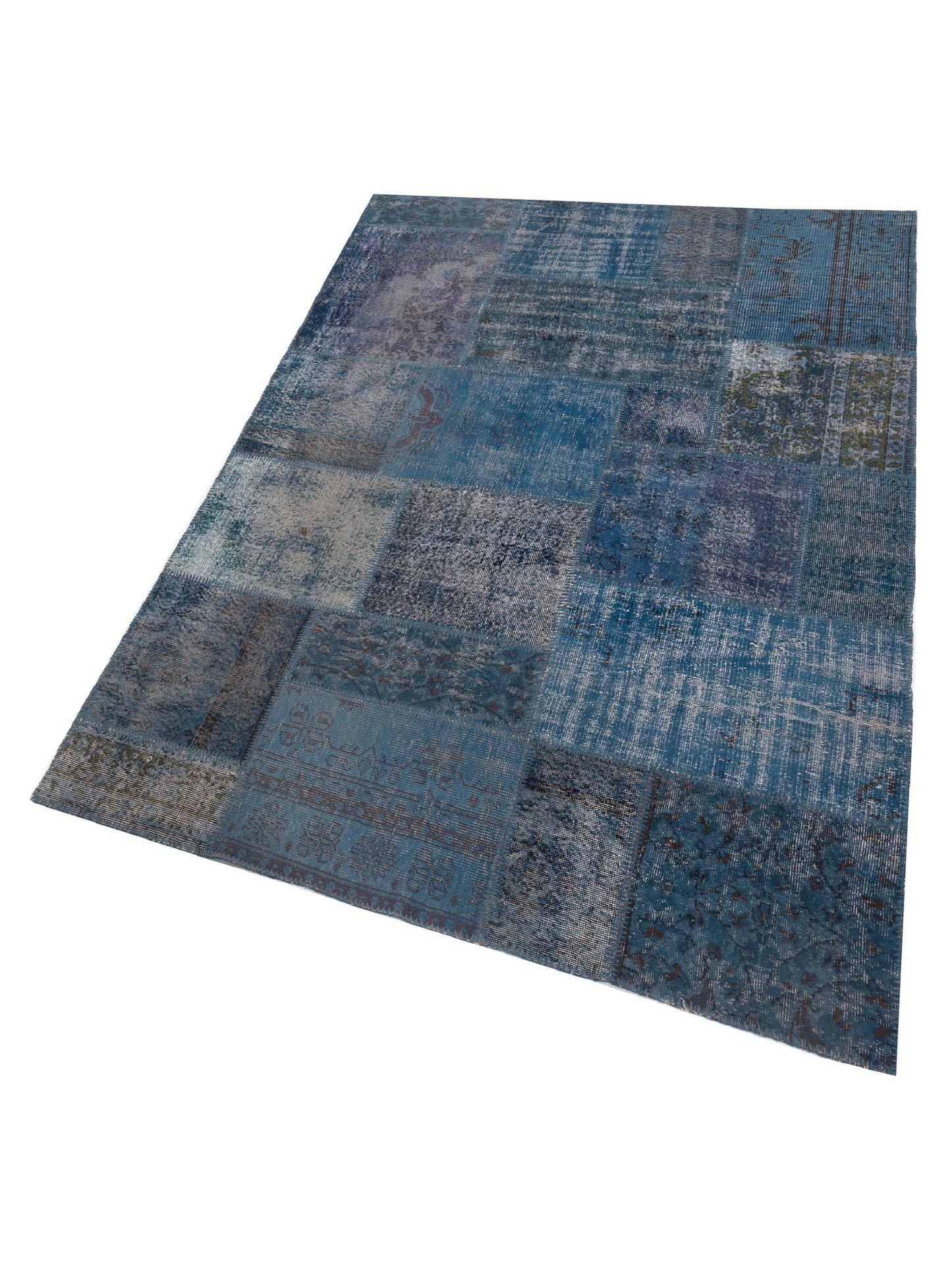 Turkish Vestige Patchwork 128871 Indigo 6x9 Hand Knotted Rug