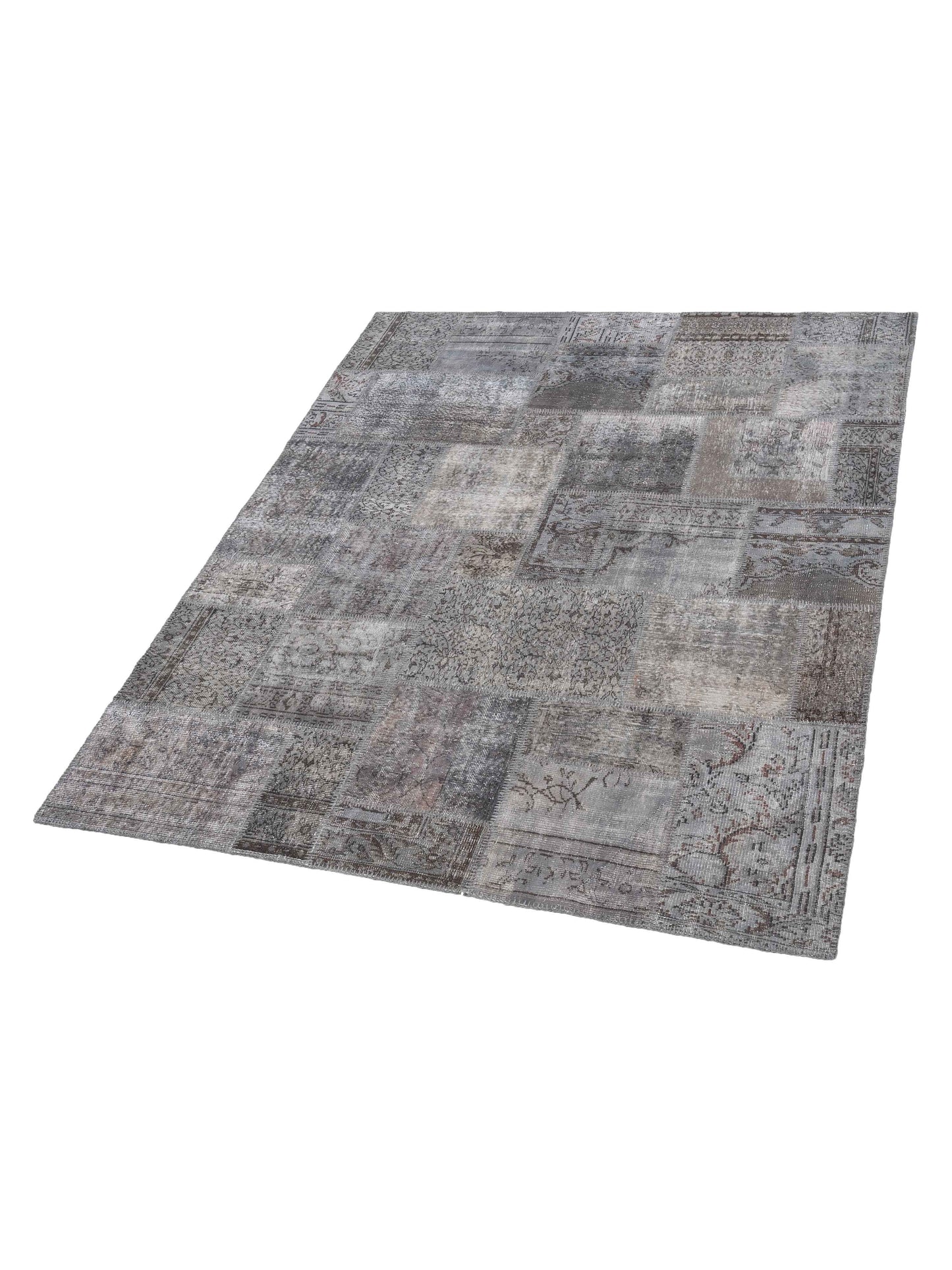 Turkish Vestige Patchwork 130968 Dark Gray 8.2x10 Hand Knotted Rug