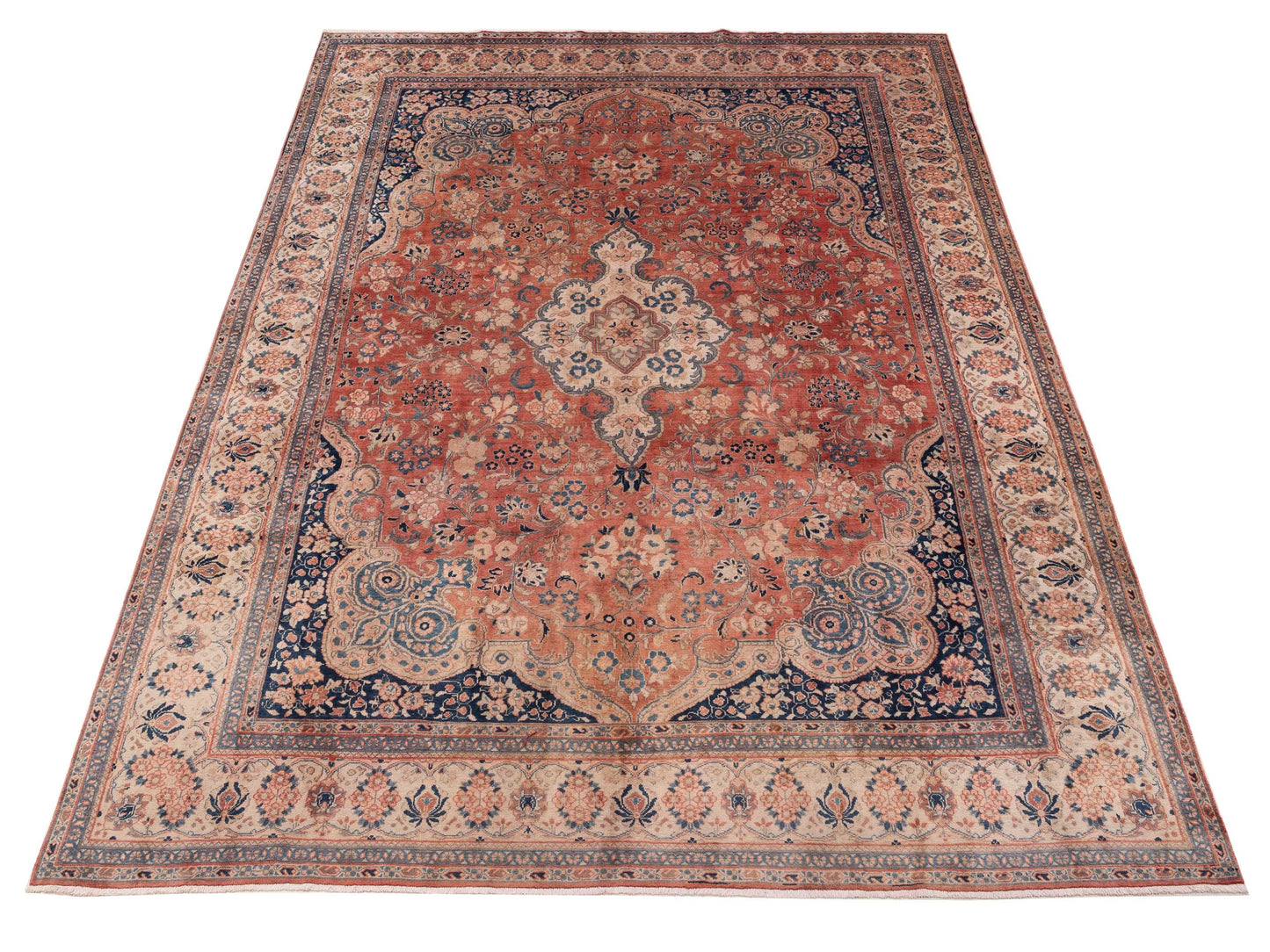 Persian 153622 Rust Ivory 9.11x14 Hand Knotted Rug