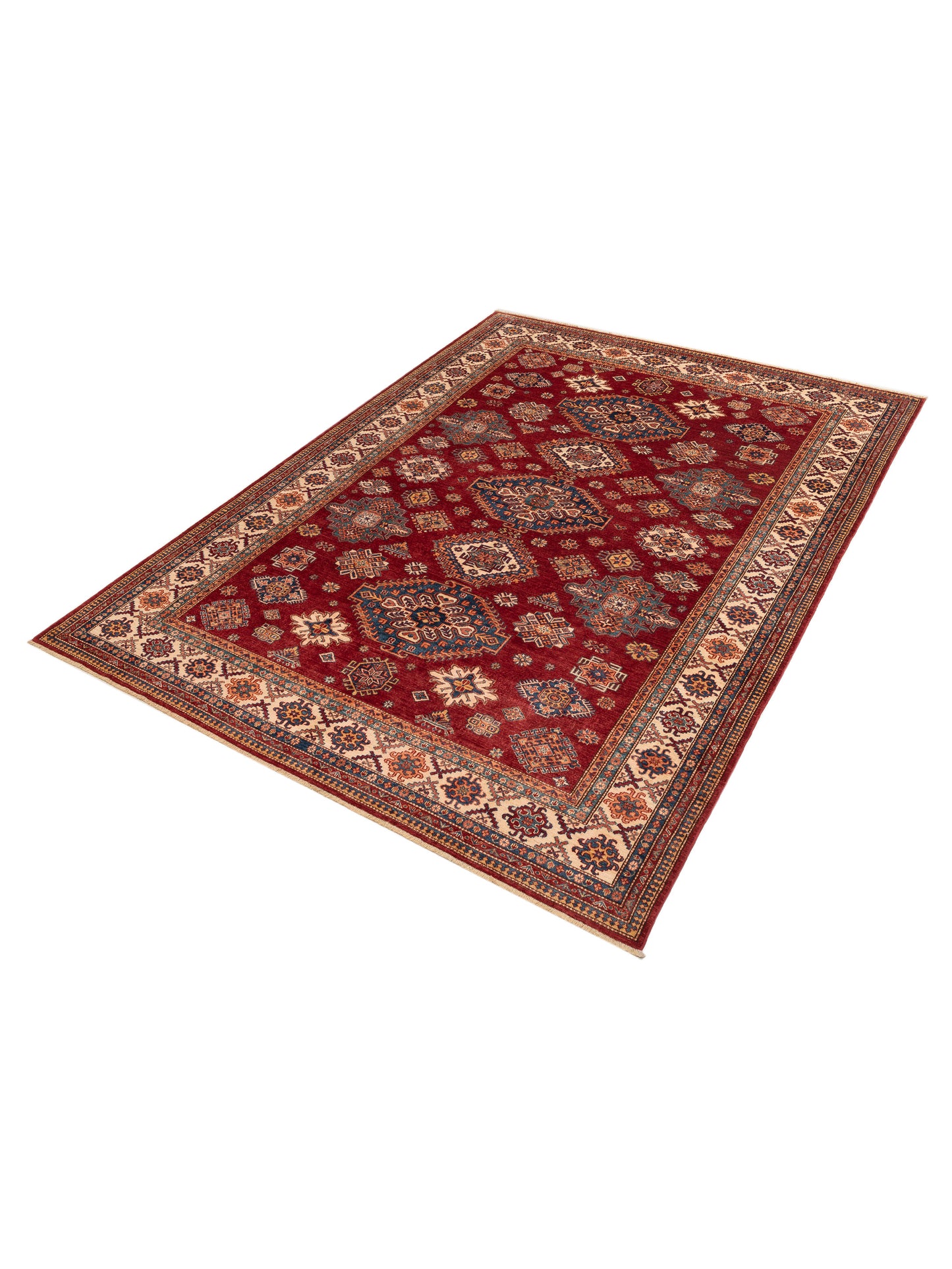 Kazak 152855 Red Ivory 9x12.1 Hand Knotted Rug