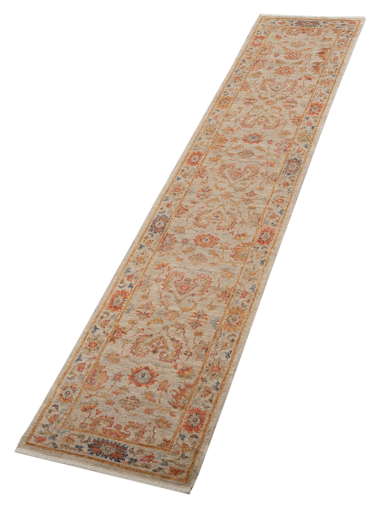 Angora Oushak 146506 Ivory Ivory 2.7x11.11 Hand Knotted Rug