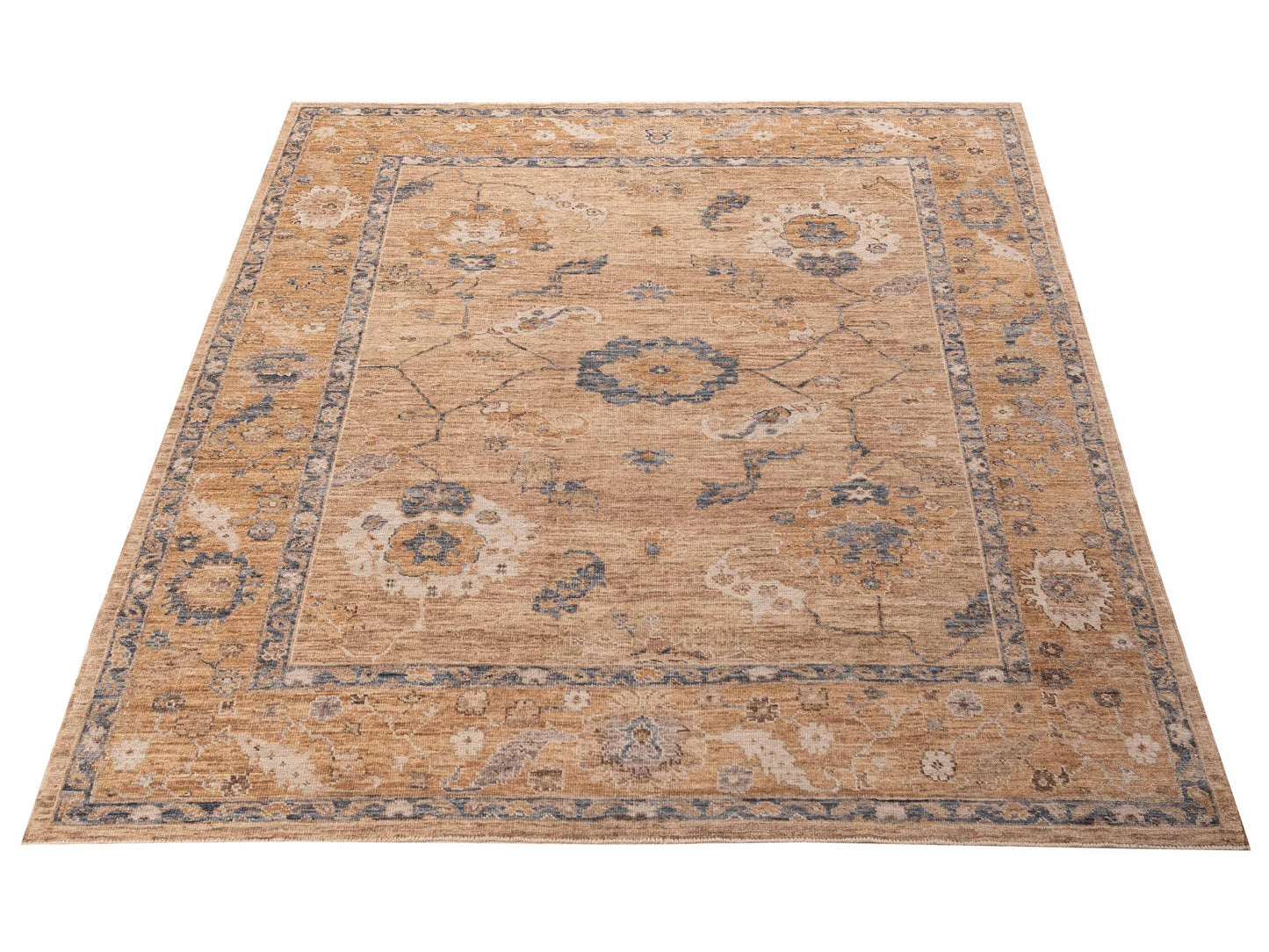 Angora Oushak 156055 Gold Gold 8x9.10 Hand Knotted Rug