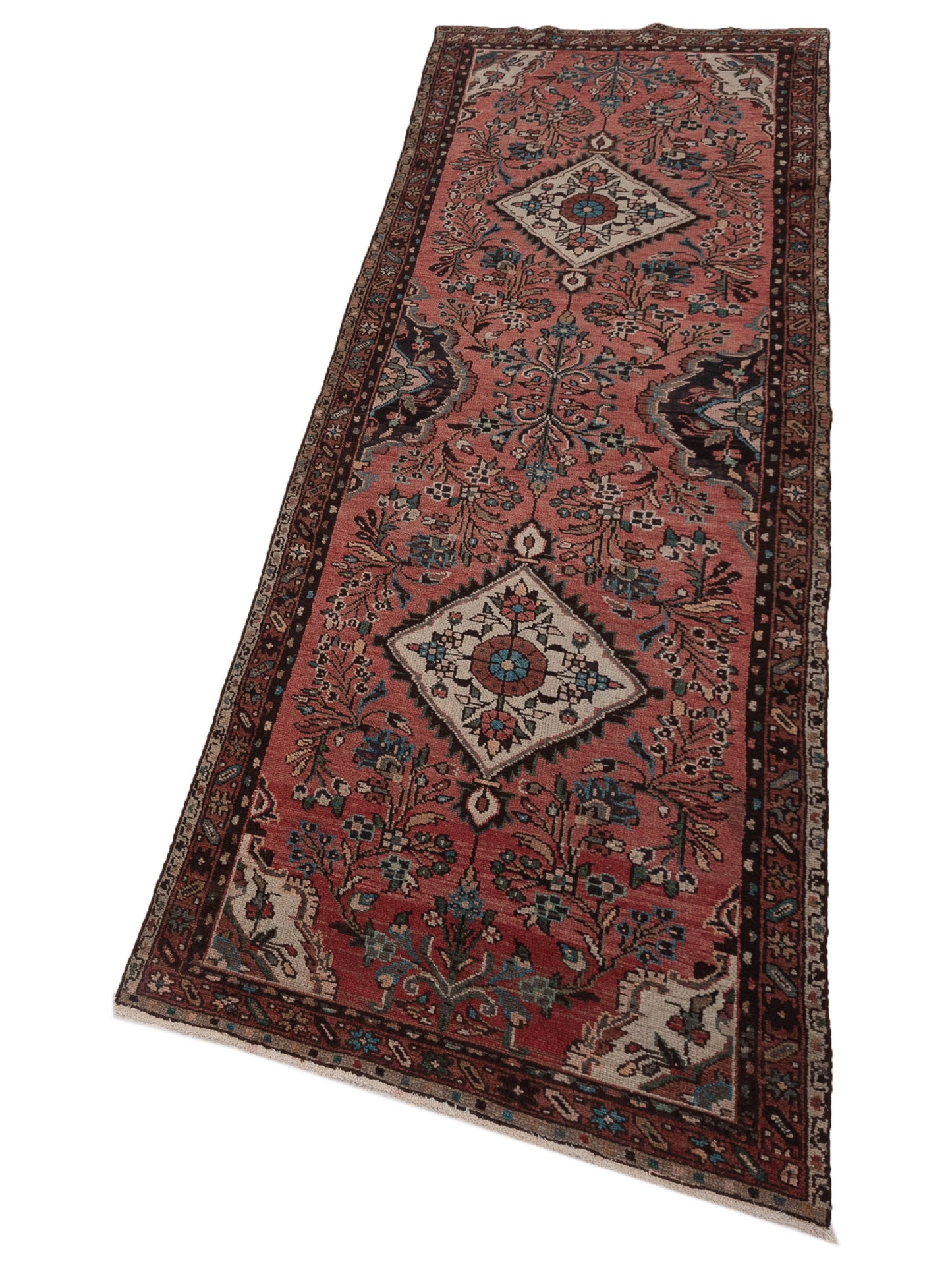 Persian 92785 Rust Brown 3.6x10.7 Hand Knotted Rug