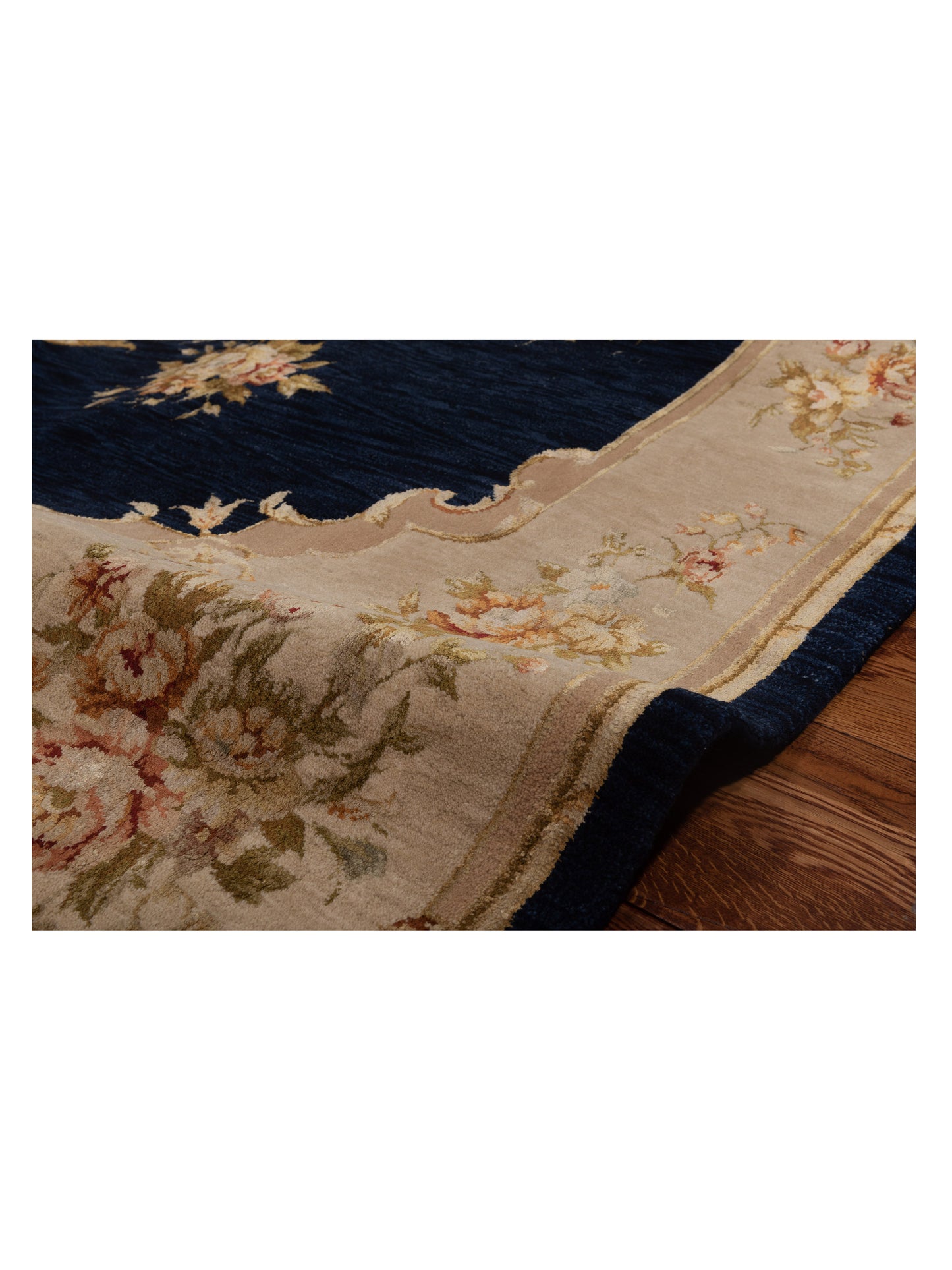 Imperial Silk 105754 Blue Ivory 7.10x9.10 Hand Knotted Rug