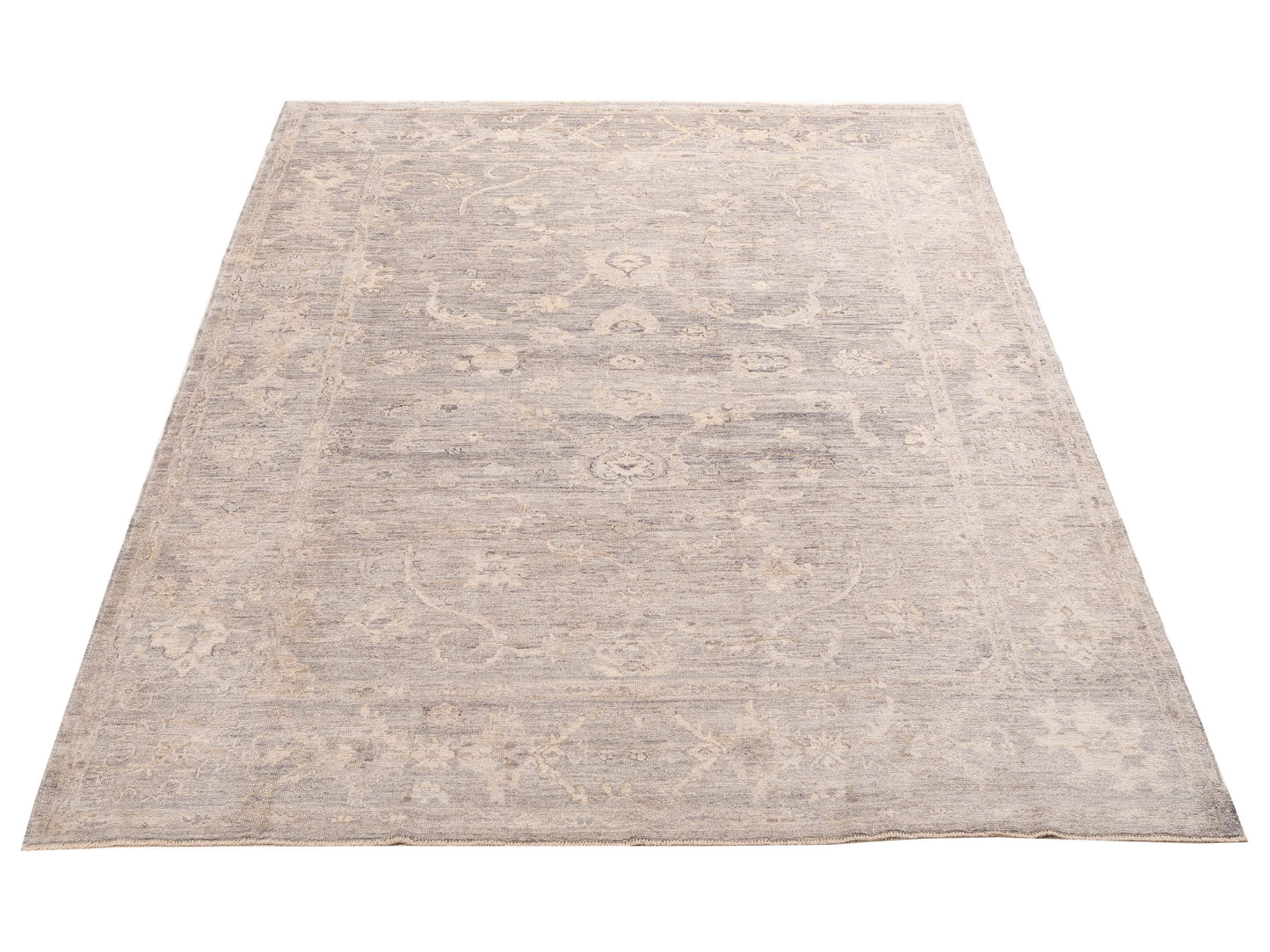 Angora Oushak 156222 Gray Gray 9x11.7 Hand Knotted Rug
