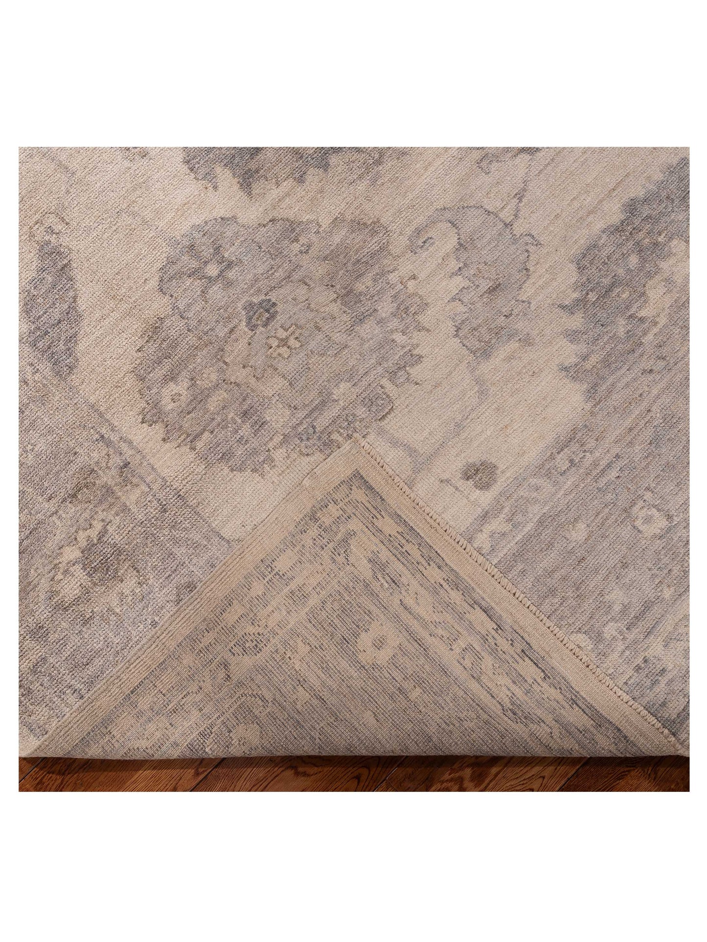 Angora Oushak 156164 Ivory Gray 9.1x11.8 Hand Knotted Rug