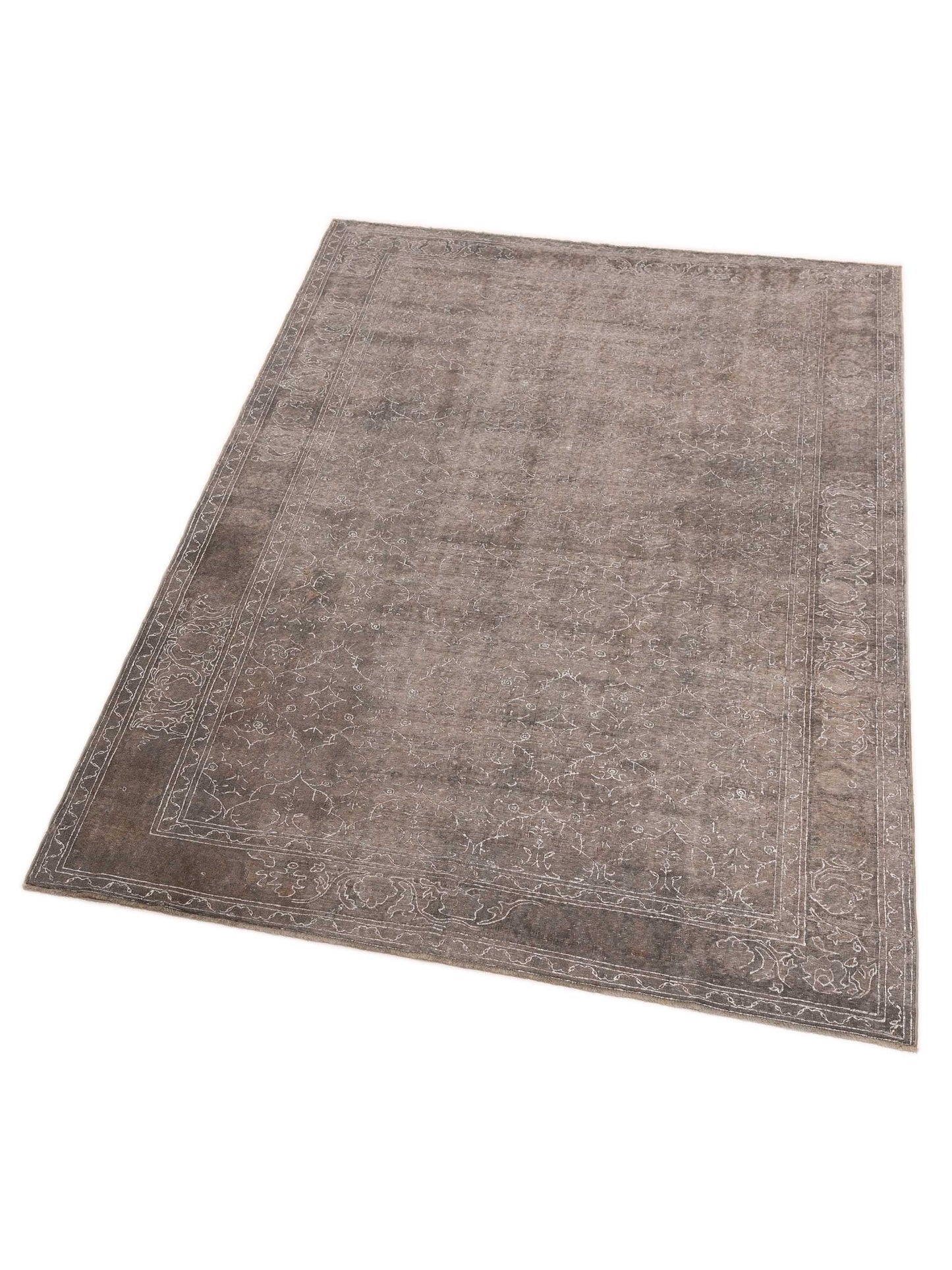 Vintage 122324 Silver Gray 6.7x9.1 Hand Knotted Rug