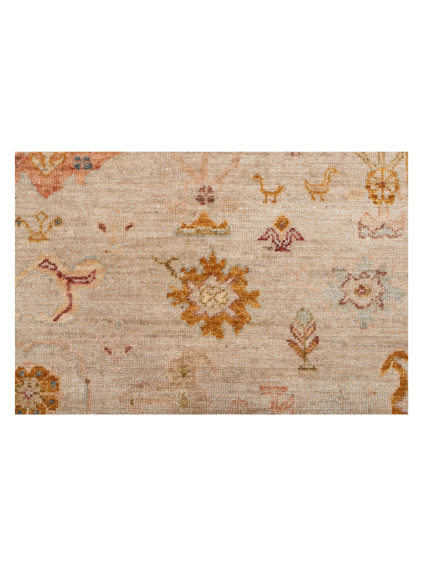 Angora Oushak 147132 Ivory Pink 8x9.8 Hand Knotted Rug